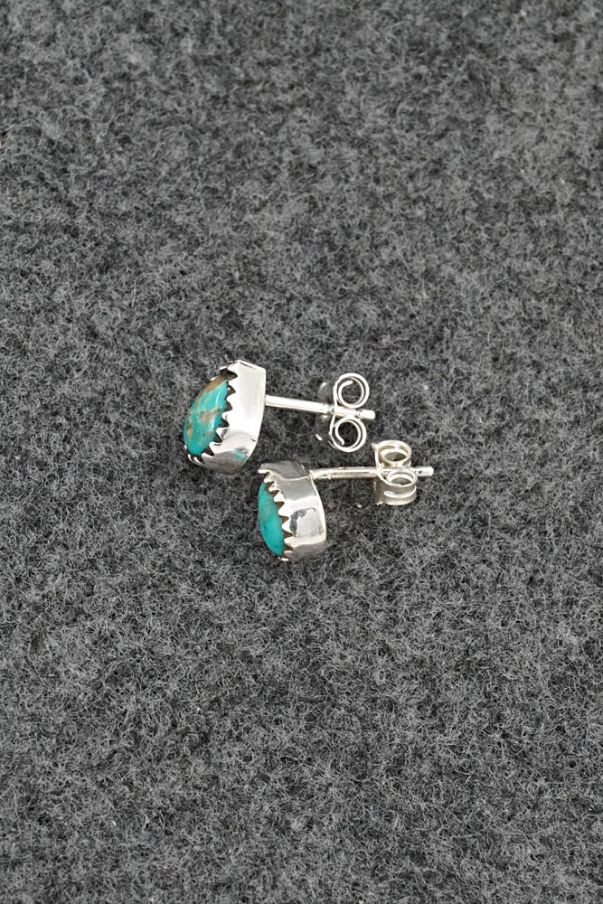 Turquoise & Sterling Silver Earrings - Gerald Joe