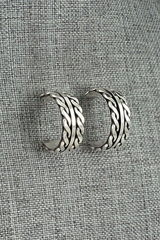 Sterling Silver Hoop Earrings - Tom Hawk