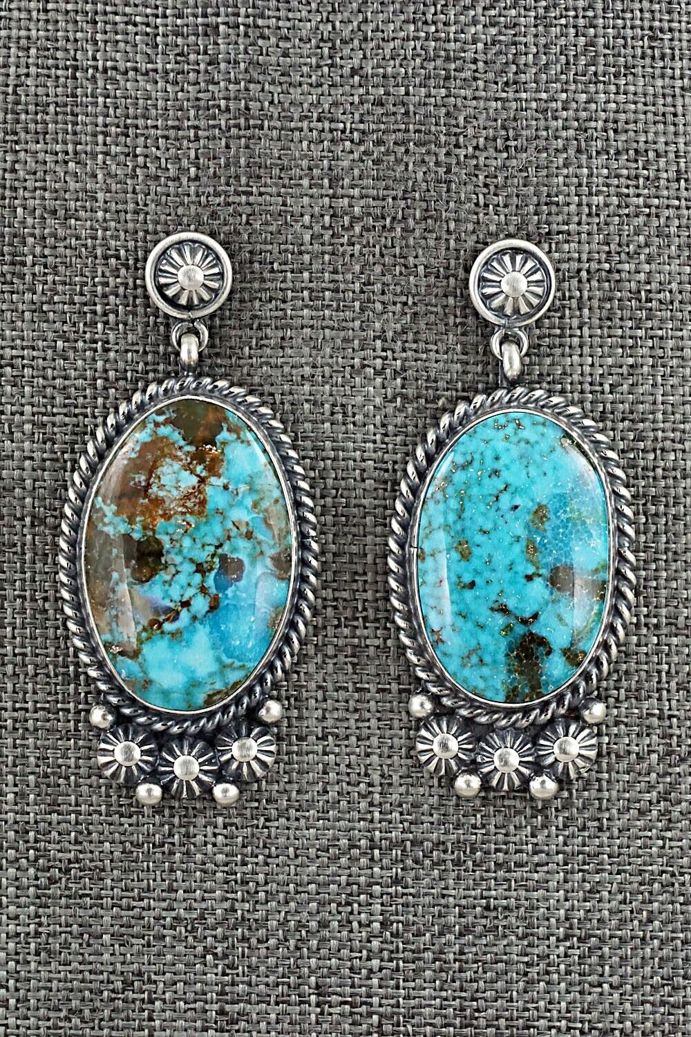 Turquoise & Sterling Silver Pendant & Earrings Set - Raymond Delgarito