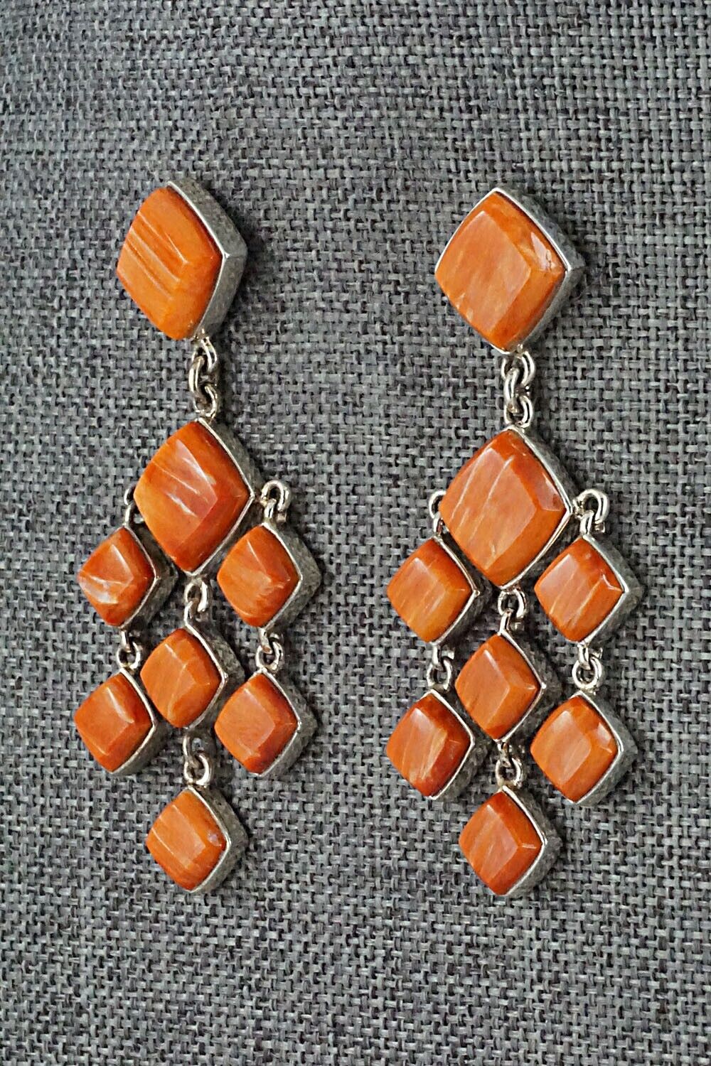 Spiny Oyster & Sterling Silver Earrings - Cathy Webster