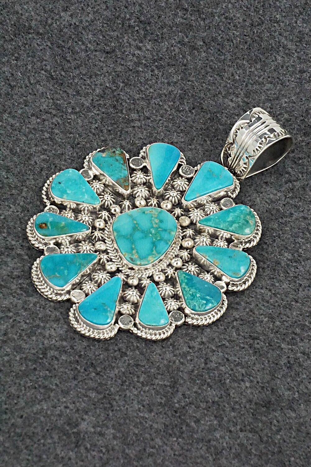 Turquoise & Sterling Silver Pendant - Lucinda Linkin