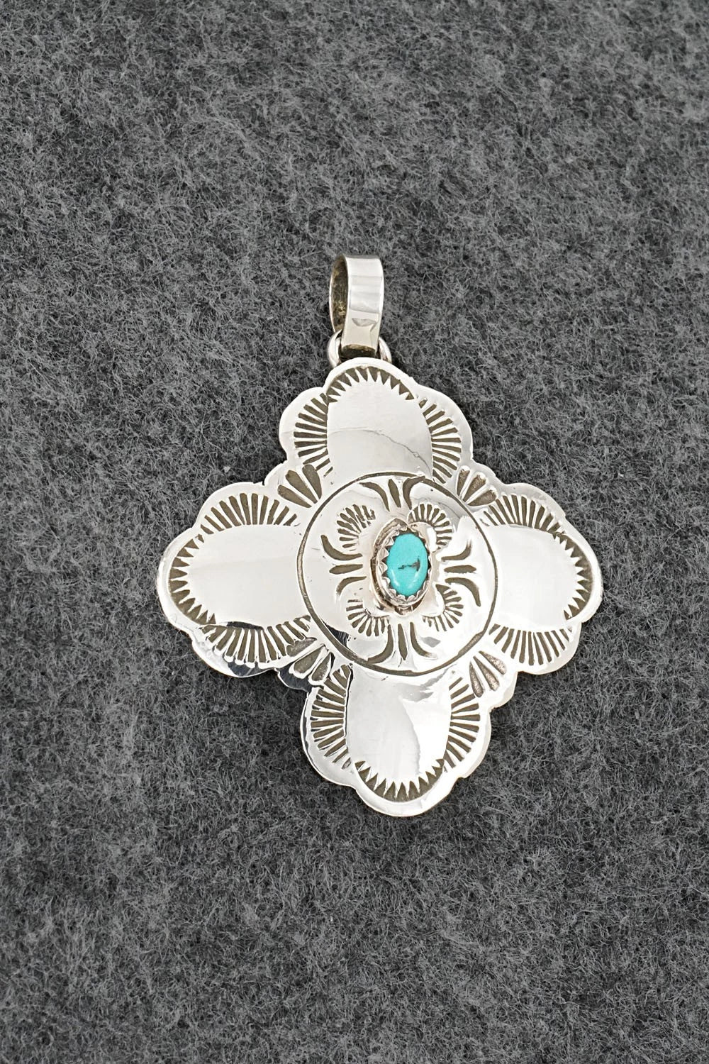 Turquoise & Sterling Silver Pendant - Bertha Begay