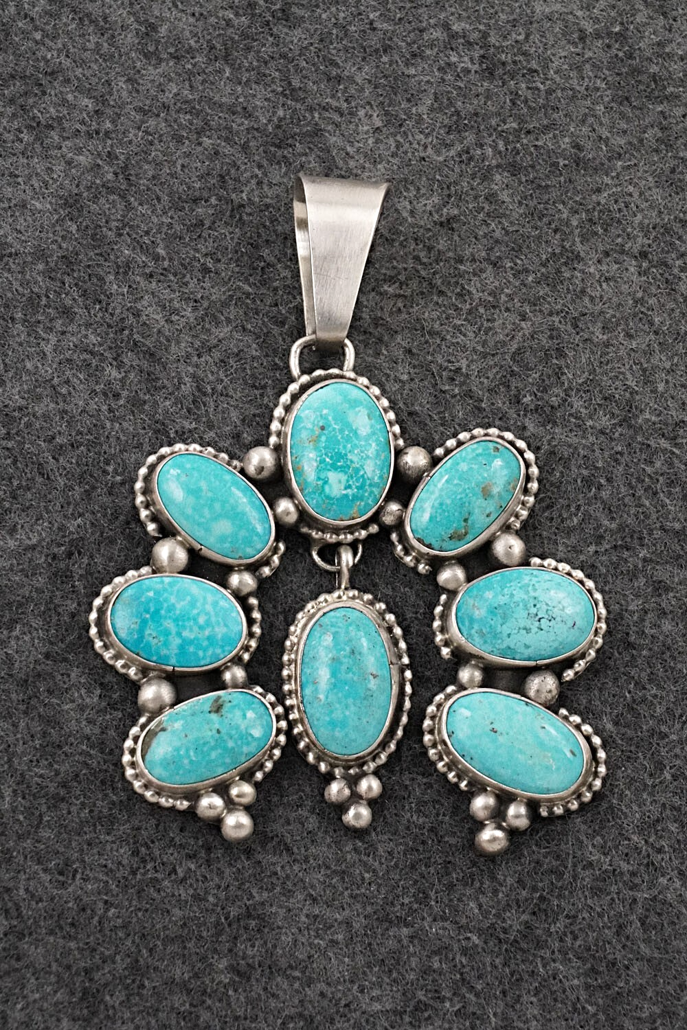 Turquoise & Sterling Silver Pendant - Travis Jim