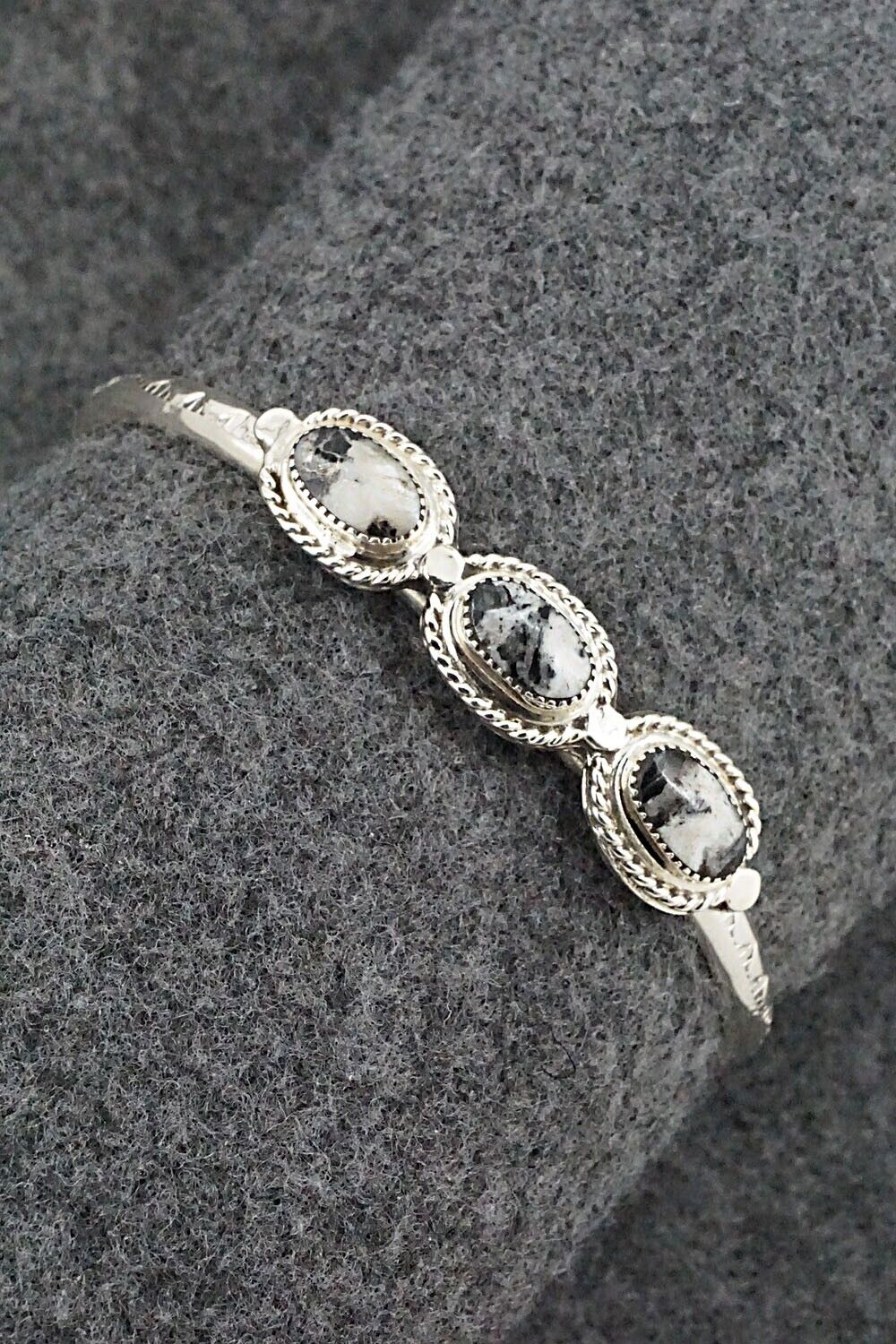 White Buffalo & Sterling Silver Bracelet - Elaine Tahe & Gilbert Smith