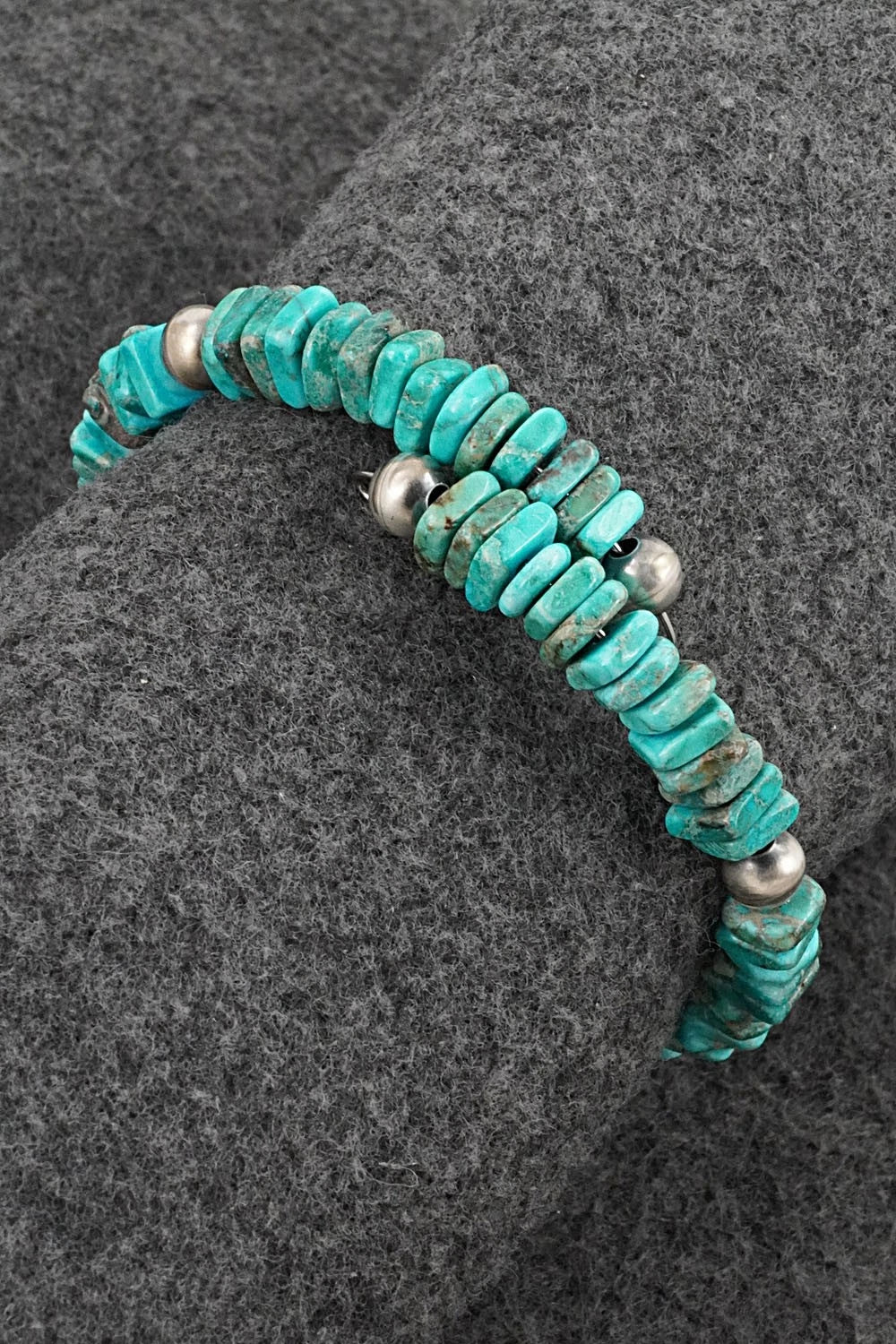 Turquoise & Sterling Silver Bracelet - Doreen Jake