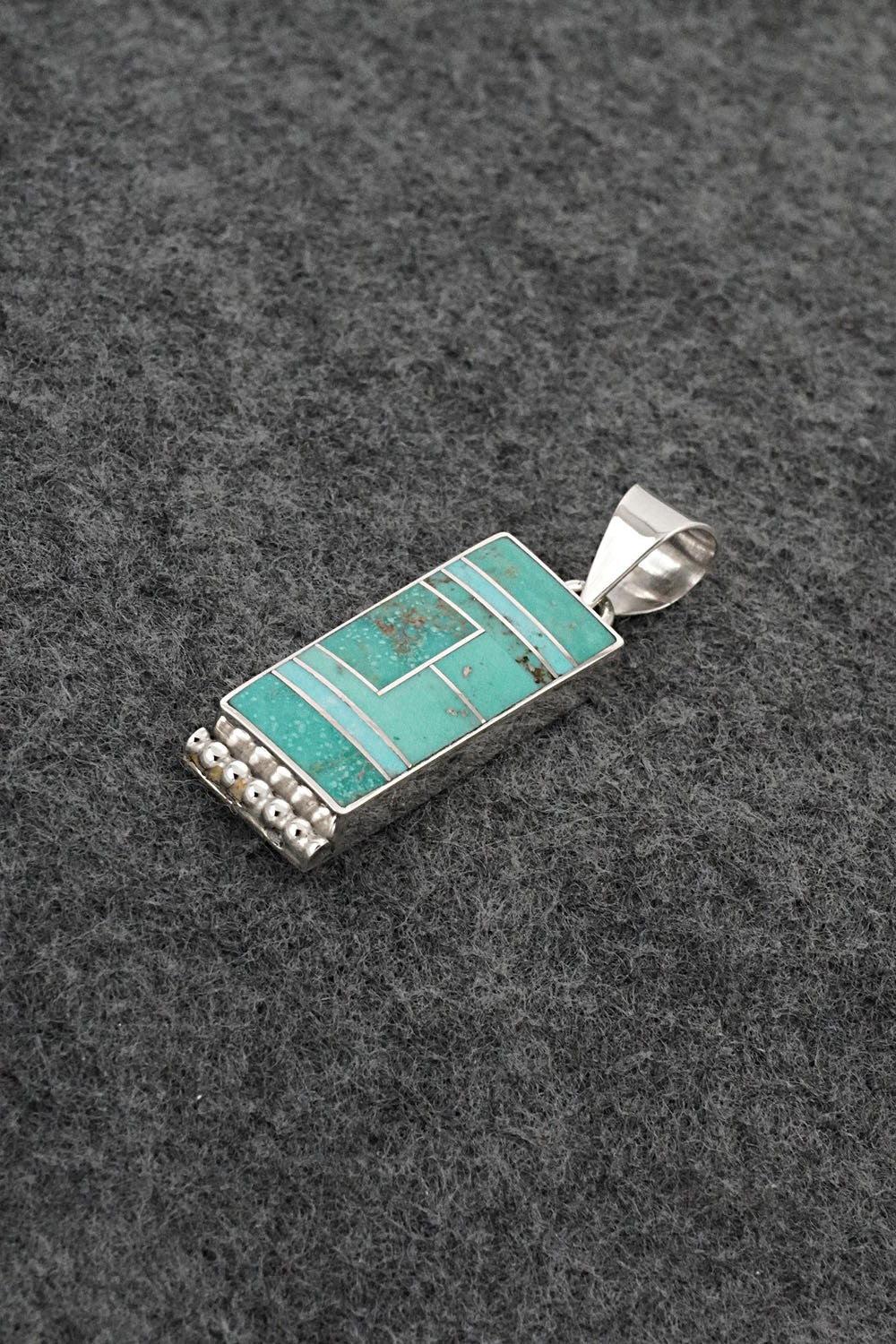 Turquoise & Sterling Silver Pendant - Curtis Manygoats