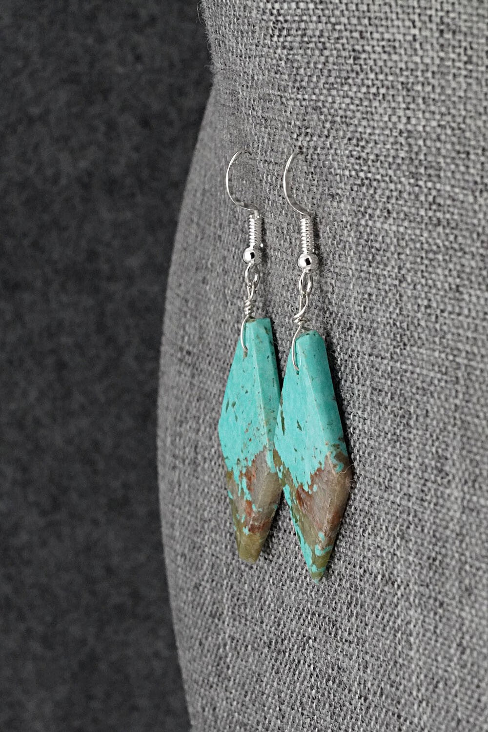 Turquoise & Sterling Silver Earrings - Louise Pete