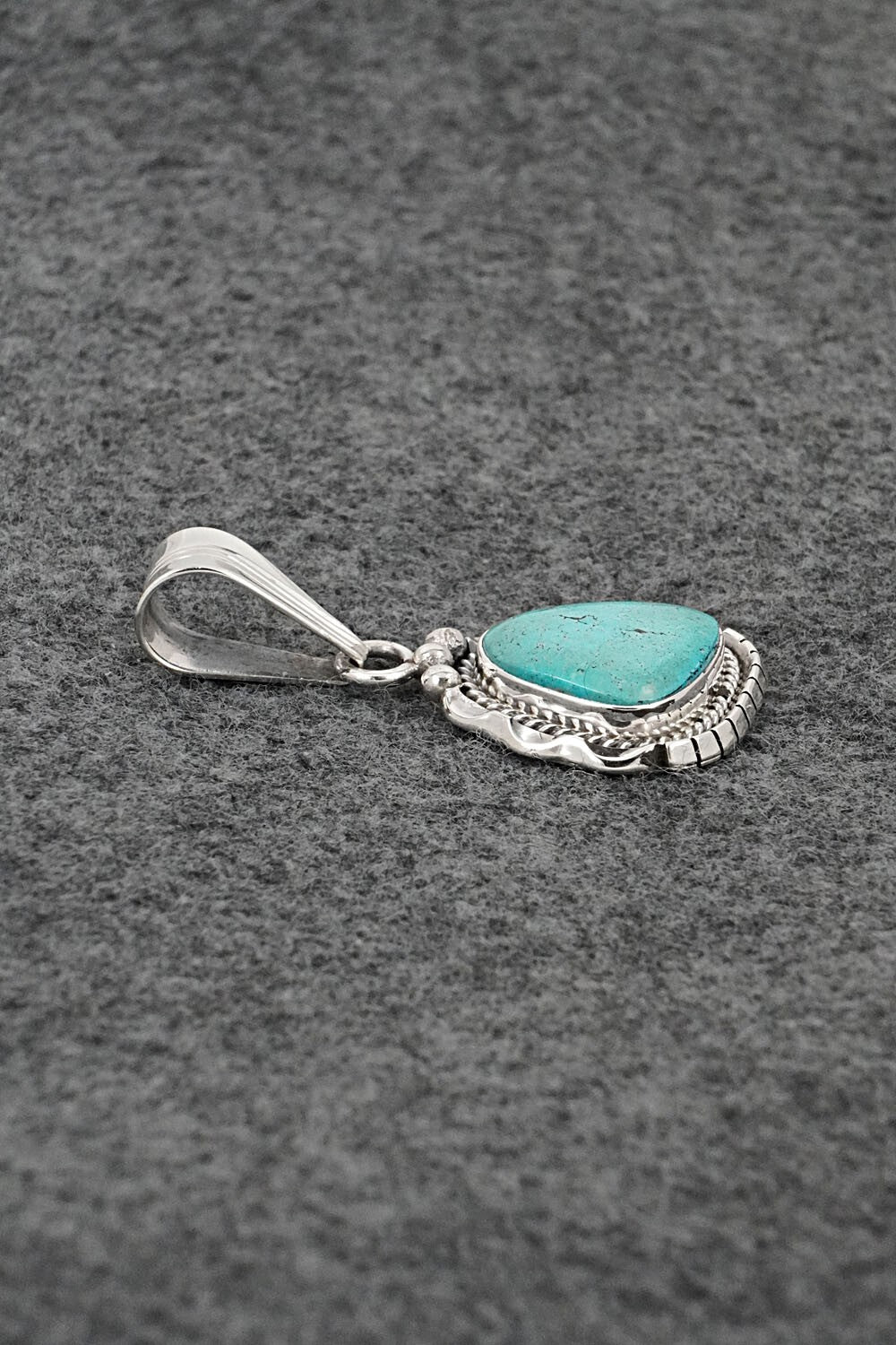 Turquoise & Sterling Silver Pendant - Samuel Yellowhair