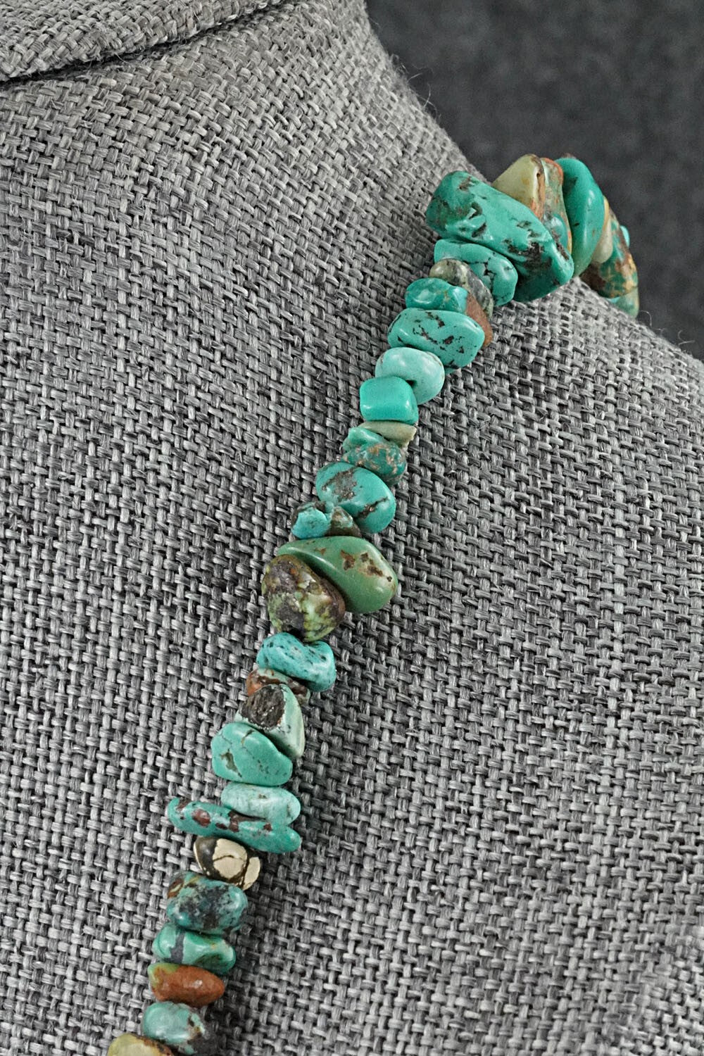 Turquoise & Sterling Silver Necklace 38" - Doreen Jake