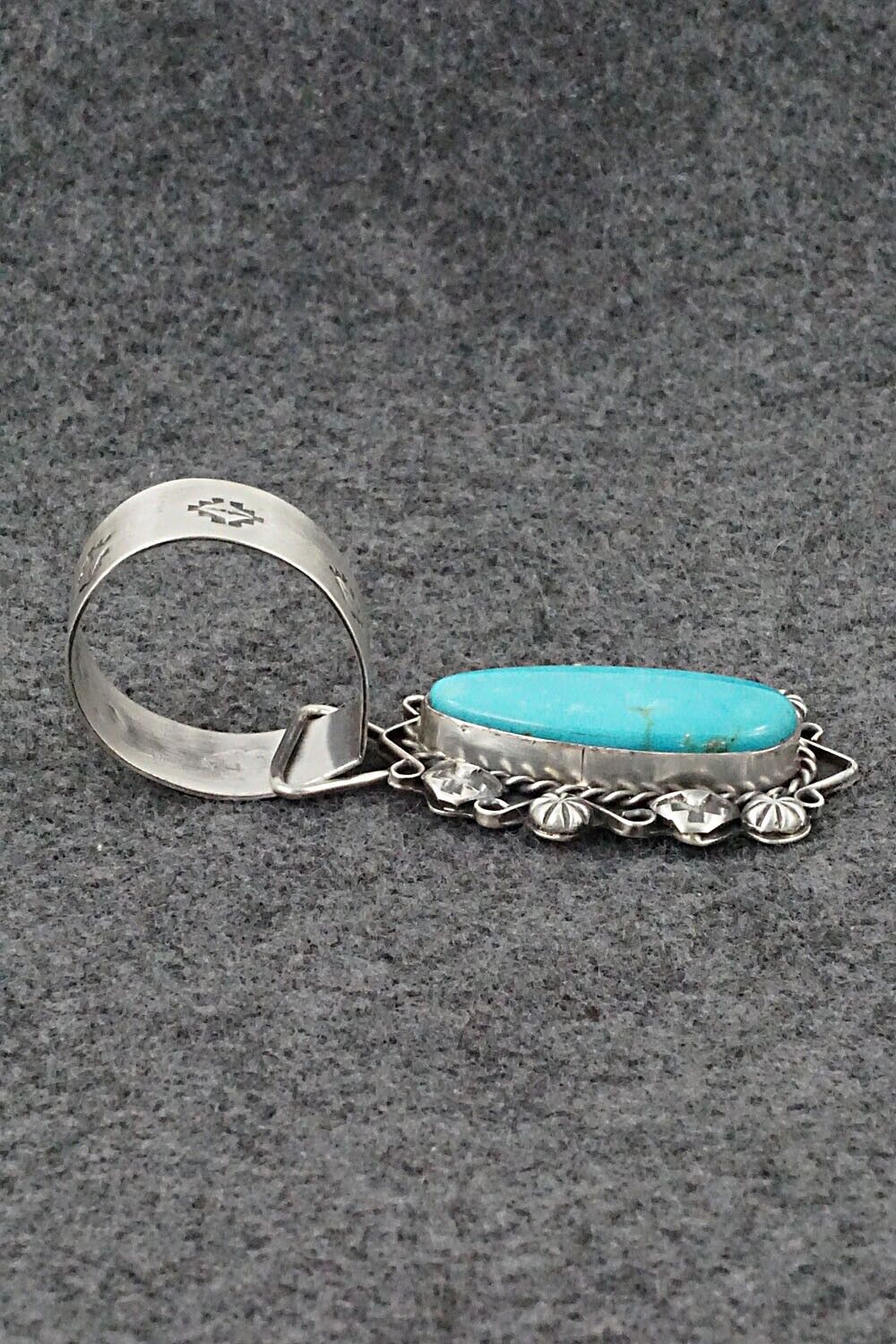 Turquoise and Sterling Silver Pendant - Wilson Dawes
