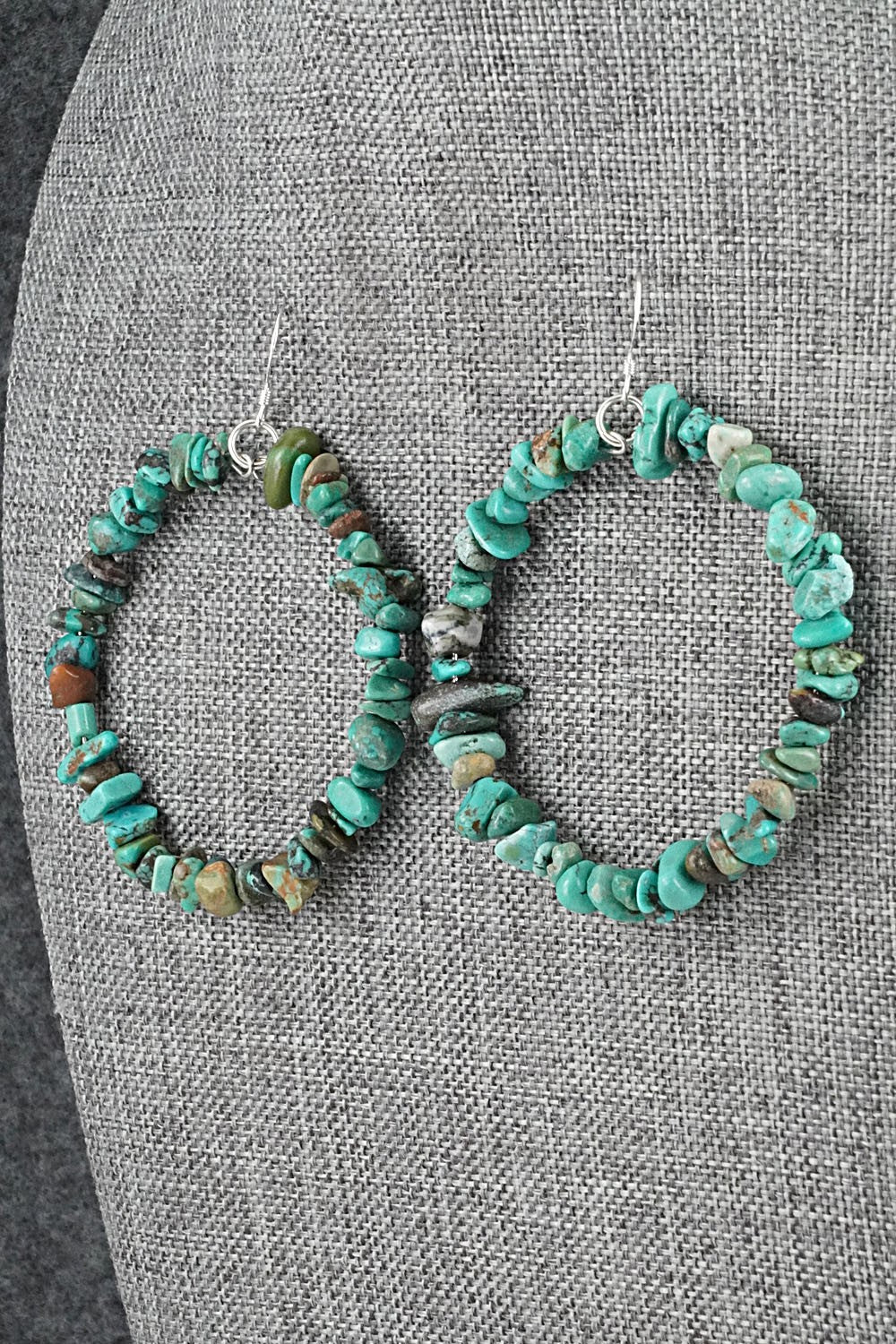 Turquoise & Sterling Silver Earrings - Doreen Jake