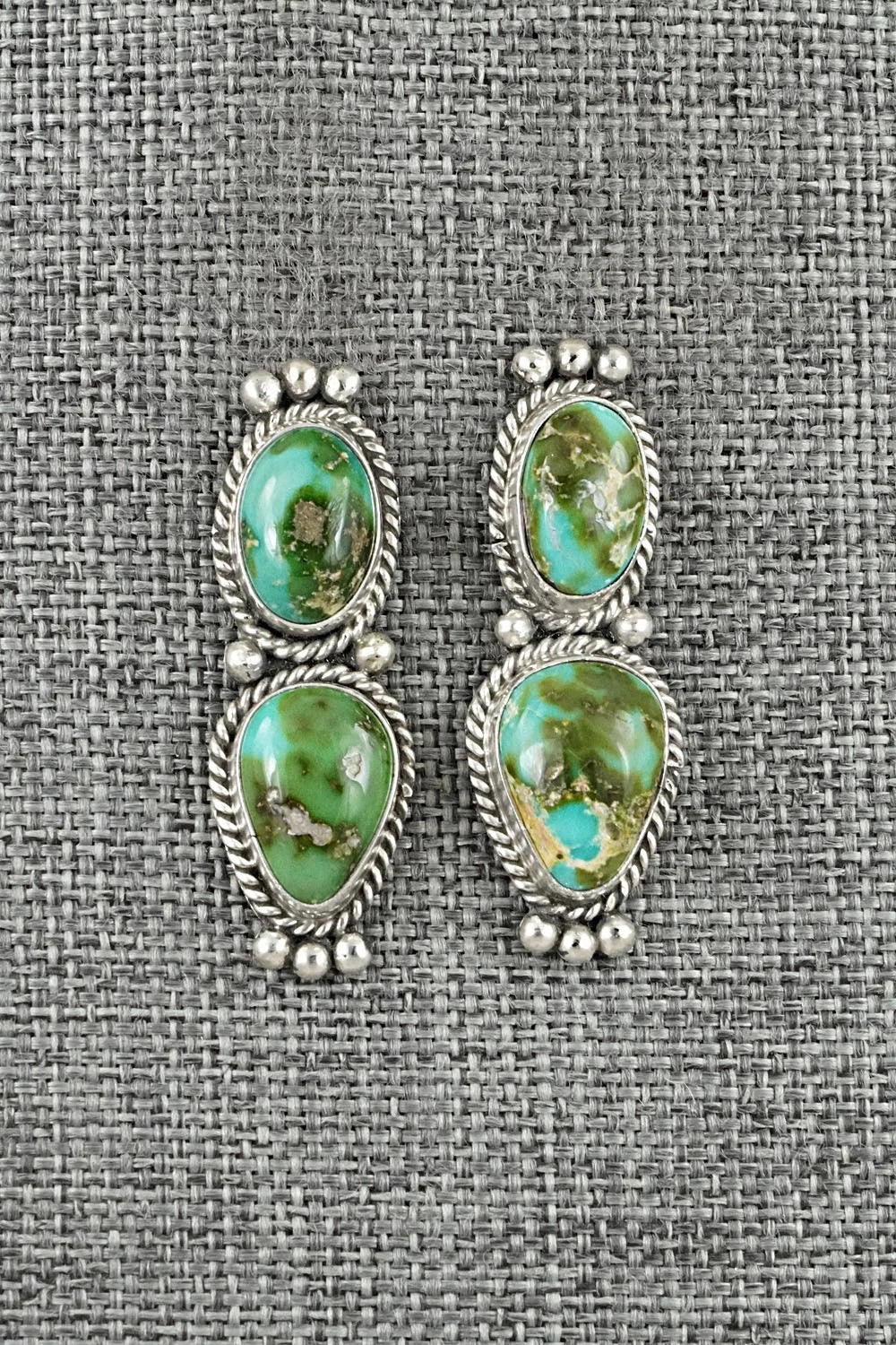 Turquoise & Sterling Silver Earrings - Rena Begay