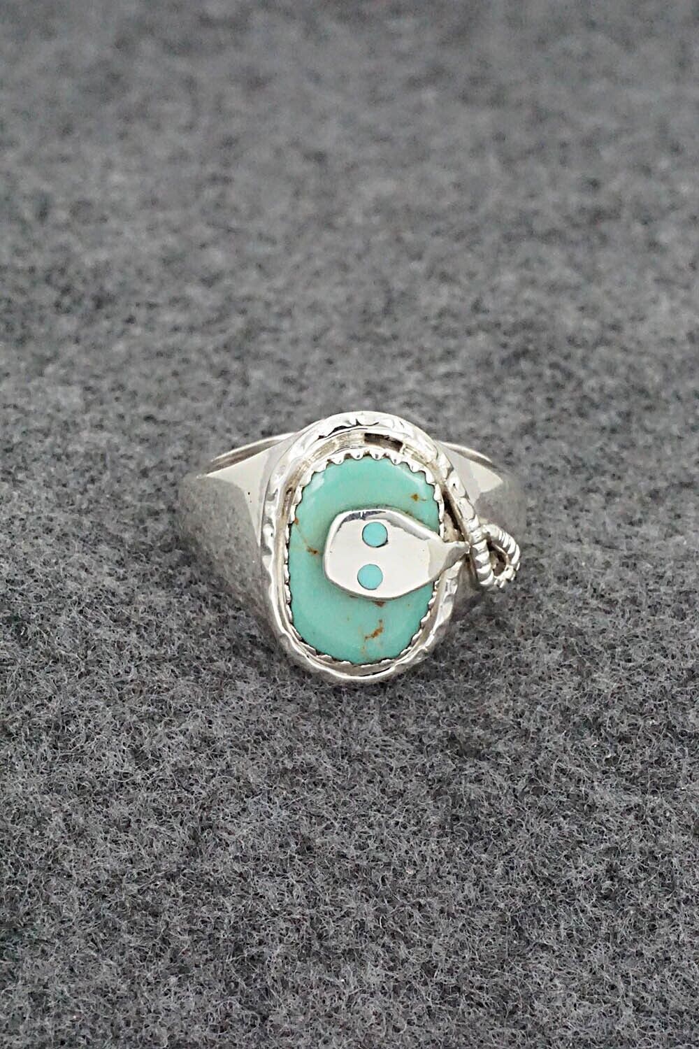 Turquoise & Sterling Silver Ring - Joy Calavaza - Size 8
