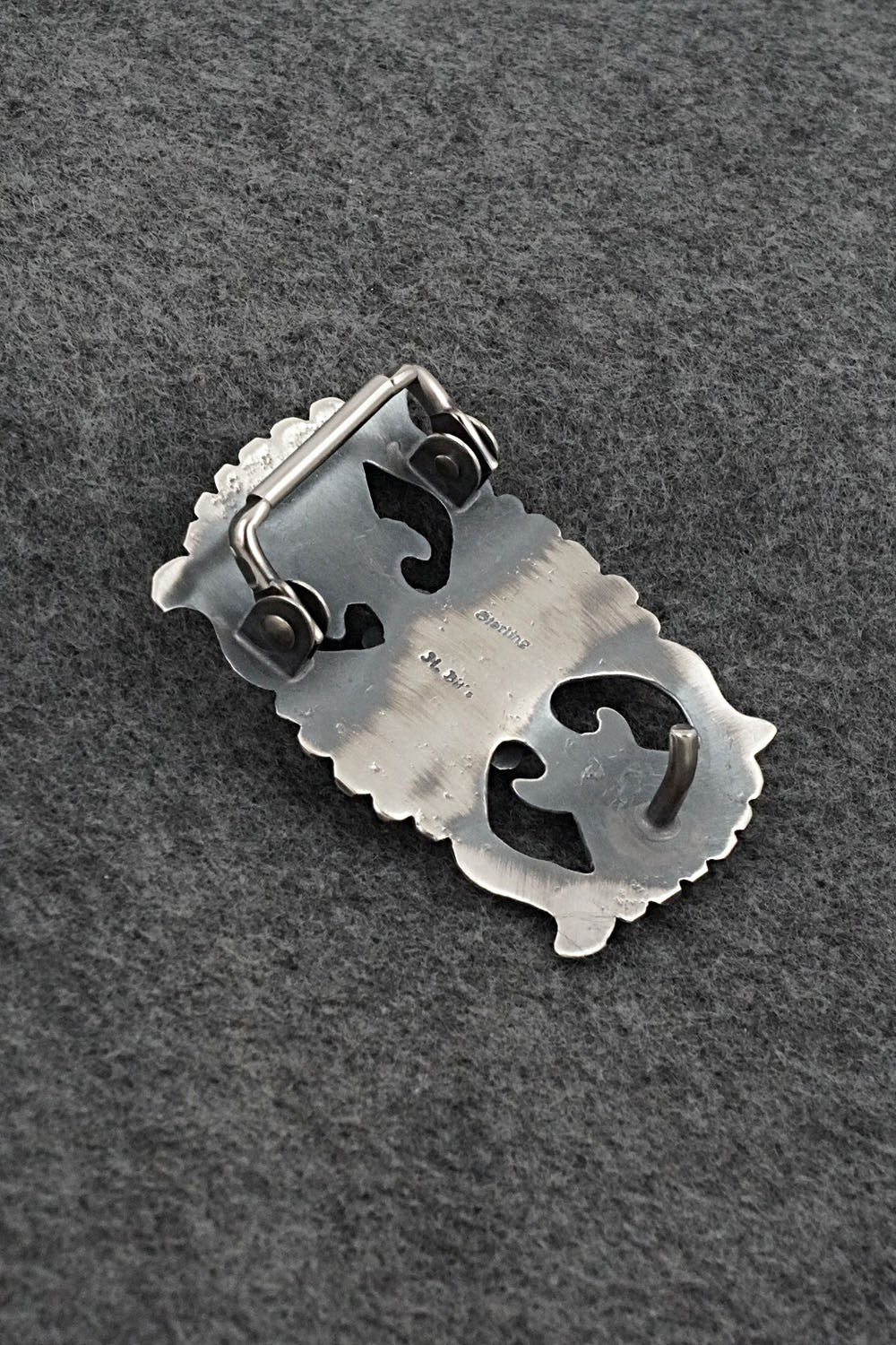 Turquoise & Sterling Silver Belt Buckle - Harrison Bitsue