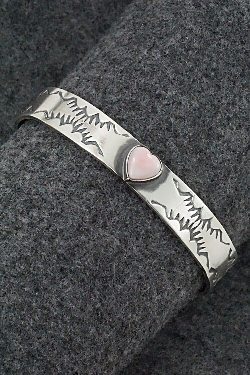 Pink Conch Shell & Sterling Silver Bracelet - Gary Sandoval