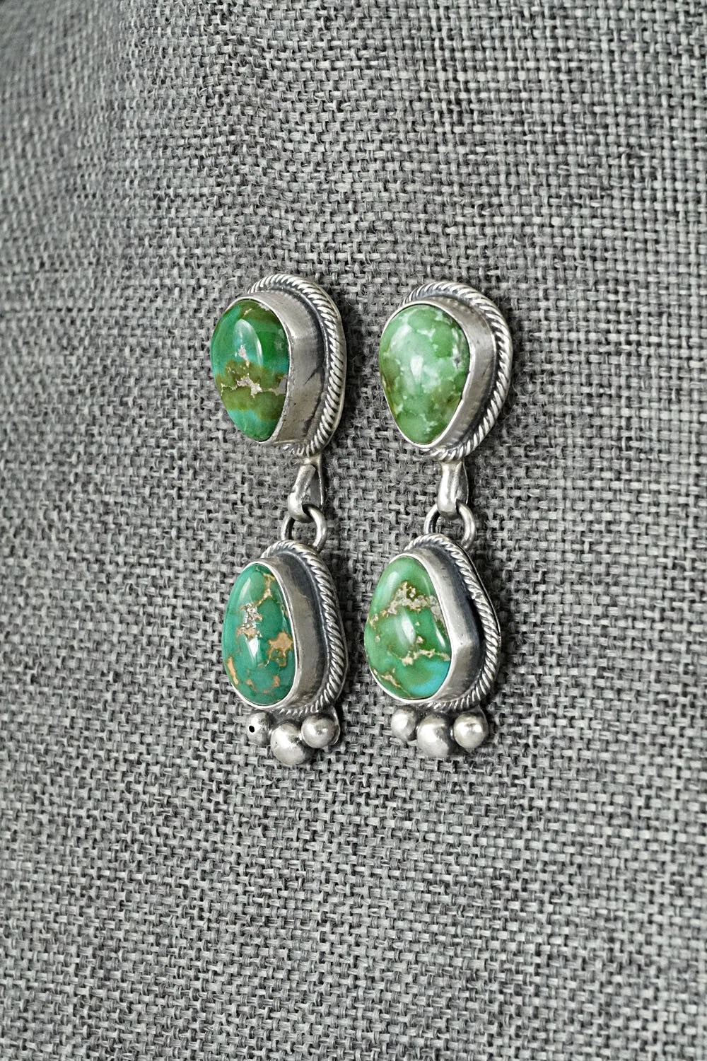 Turquoise & Sterling Silver Necklace and Earrings Set - Paul Livingston