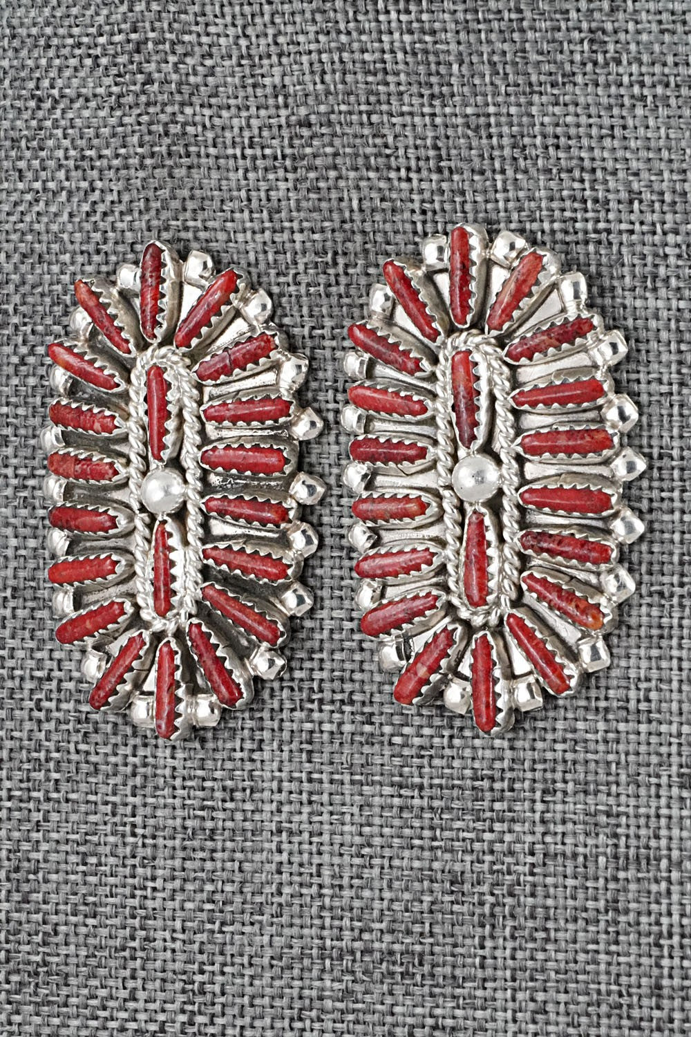 Coral & Sterling Silver Earrings - Philena Byjoe