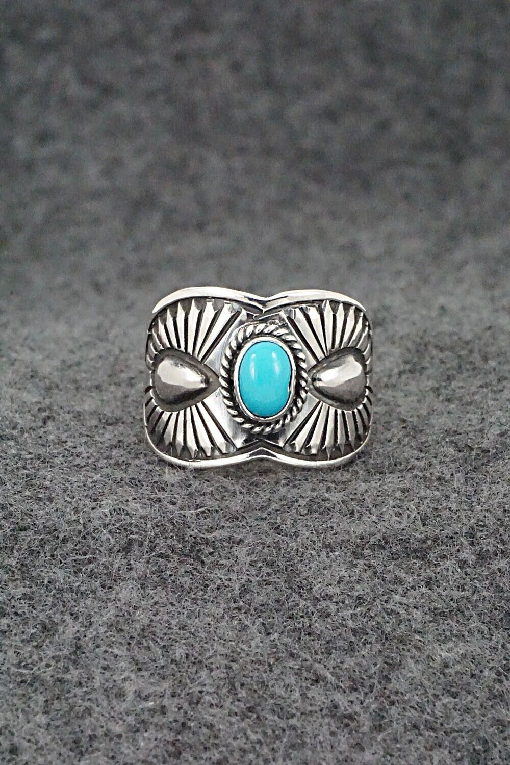 Turquoise & Sterling Silver Ring - Derrick Gordon - Size 9.5