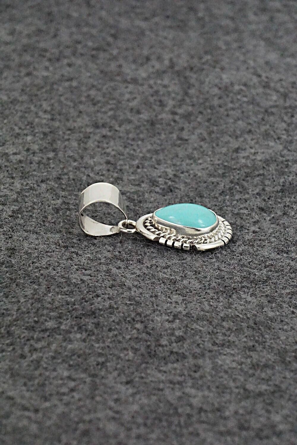 Turquoise & Sterling Silver Pendant - Johnny Frank