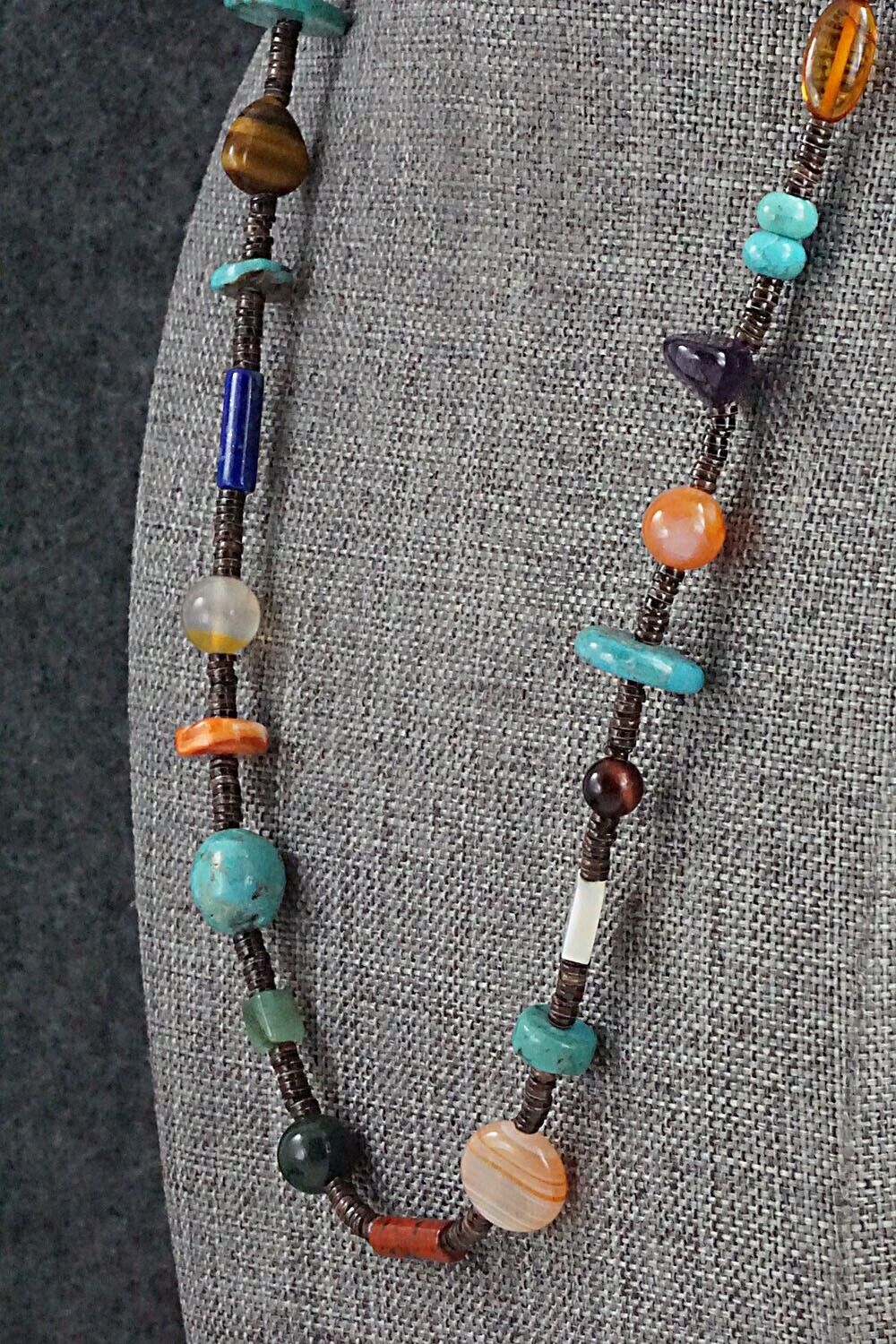 Multi-Stone and Sterling Silver Necklace - Helen Tsosie