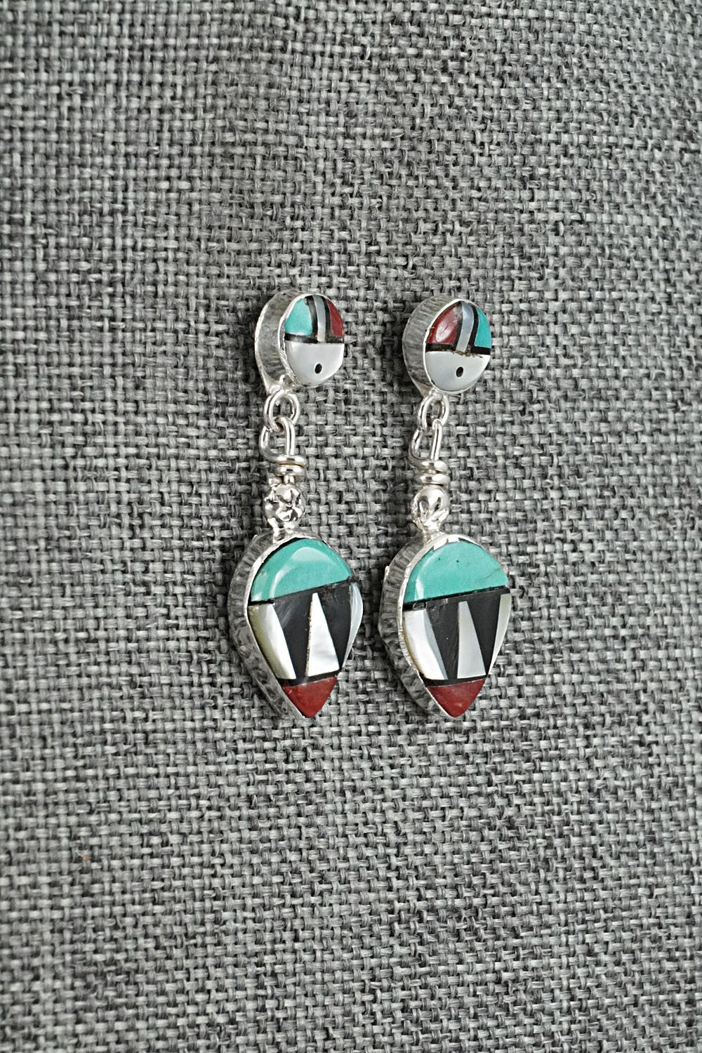 Multi Stone Inlay & Sterling Silver Earrings - Ola Eriacho