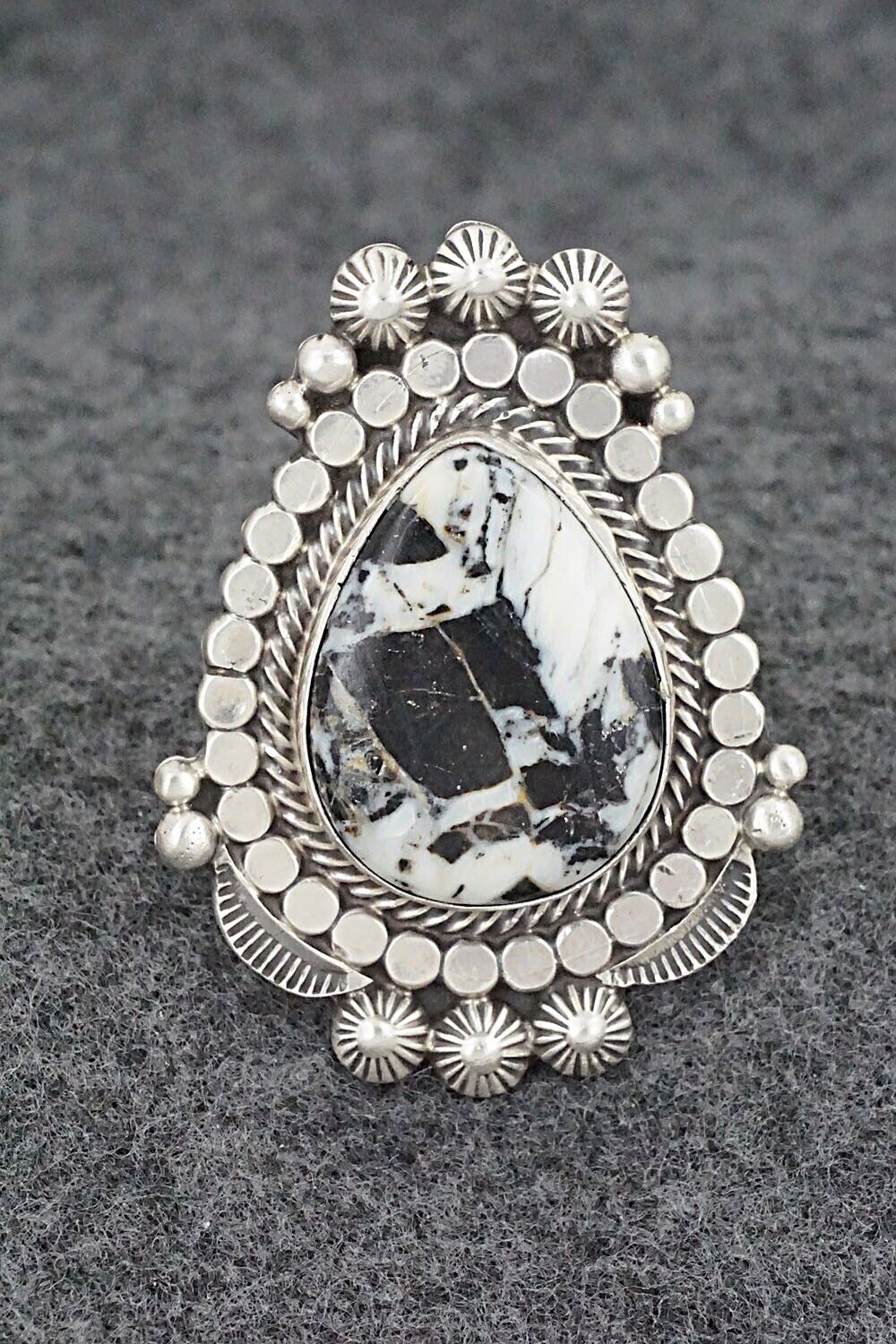 White Buffalo & Sterling Silver Ring - Tom Lewis - Size 8.5