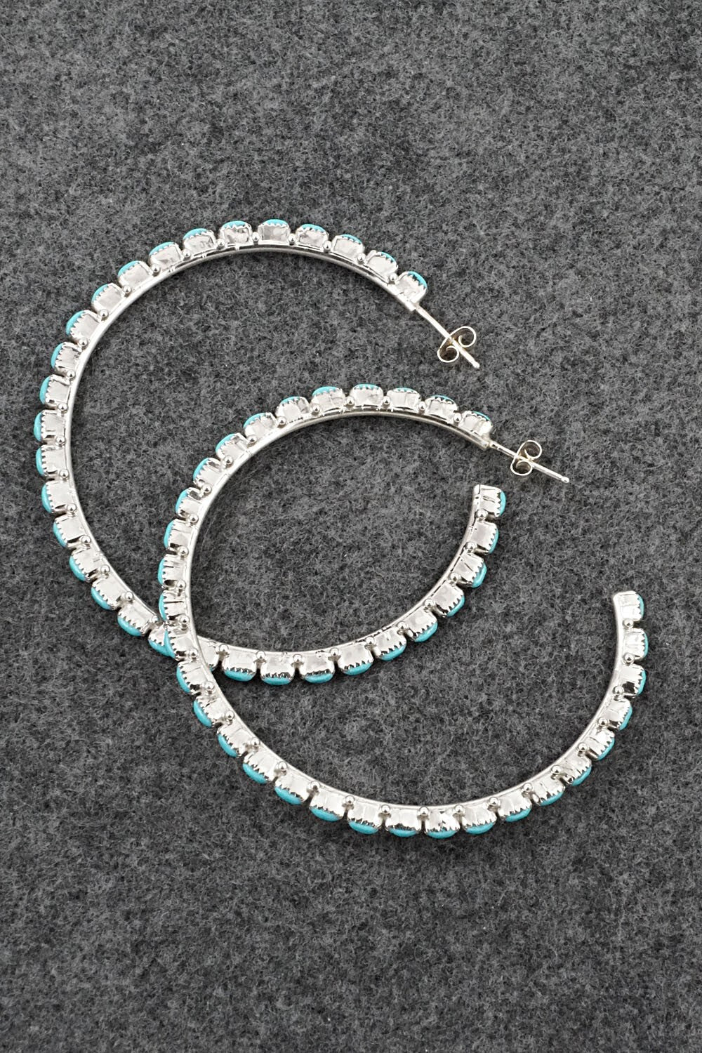 Turquoise & Sterling Silver Earrings - Thomacita Lesarlley