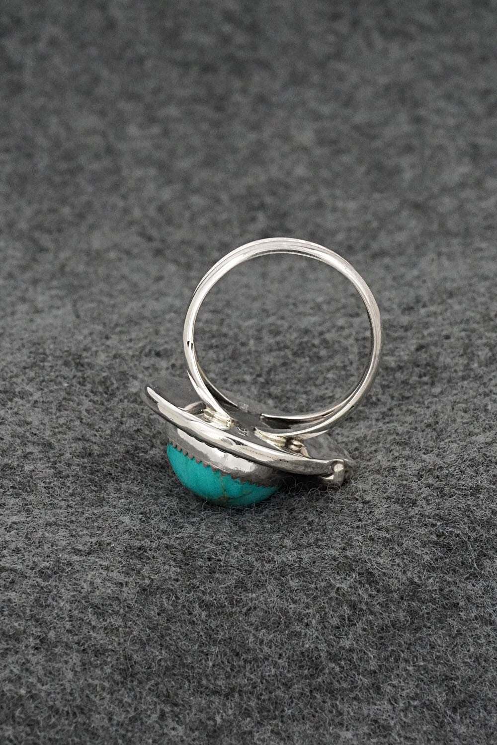 Turquoise & Sterling Silver Ring - Leslie Nez - Size 10