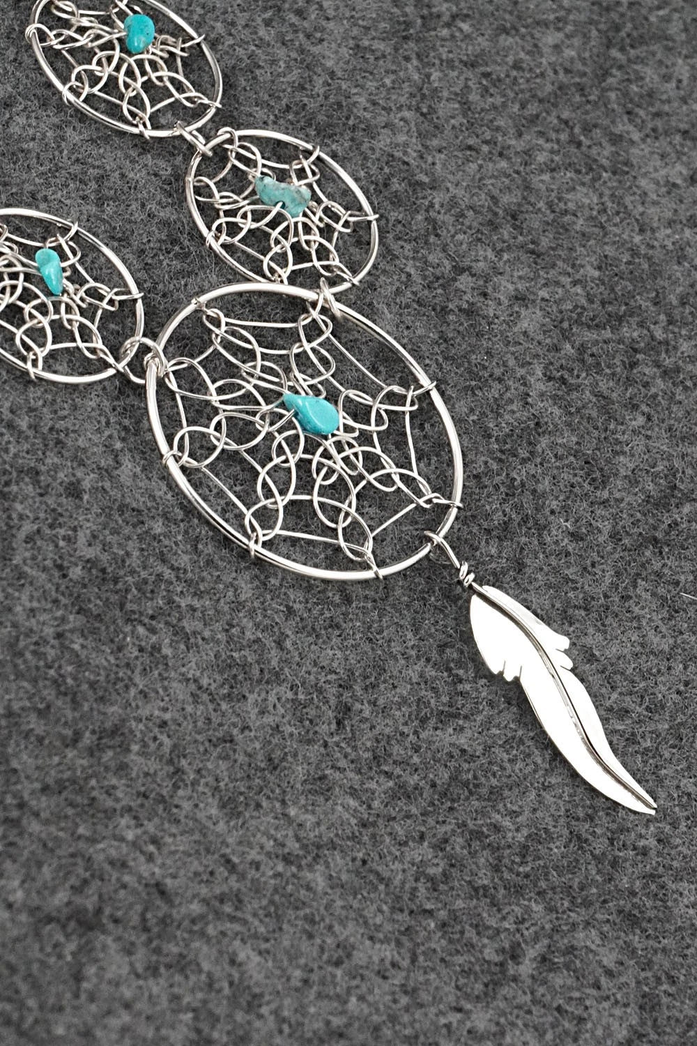 Turquoise & Sterling Silver Necklace - Lorenzo Arviso