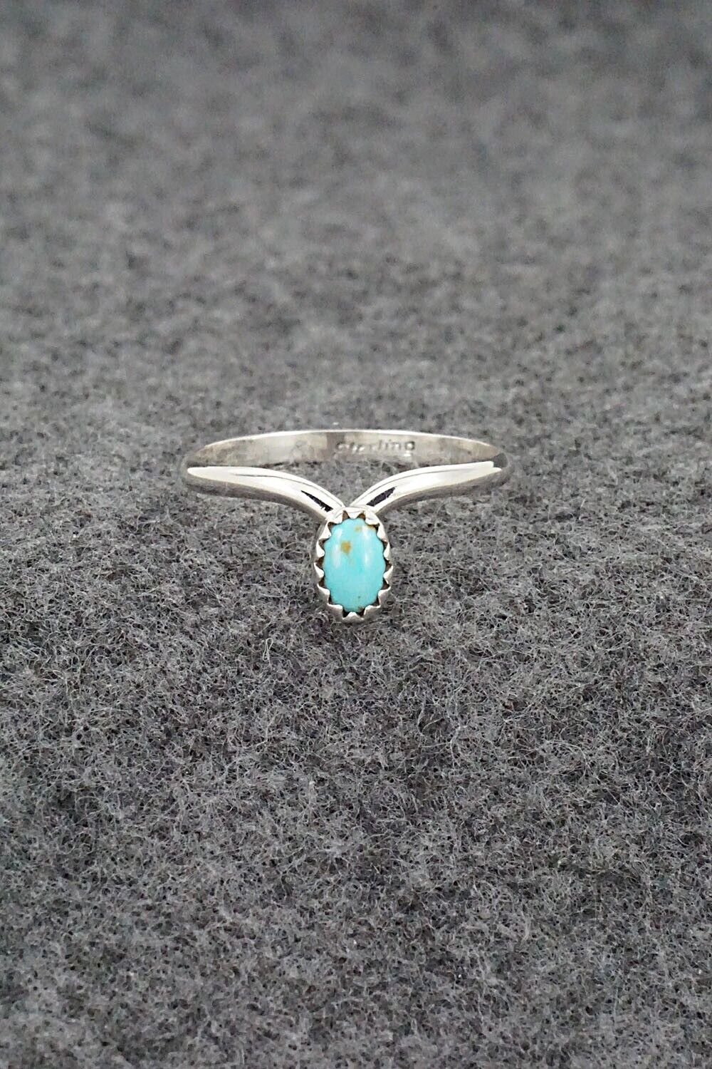 Turquoise & Sterling Silver Ring - Hiram Largo - Size 8.5