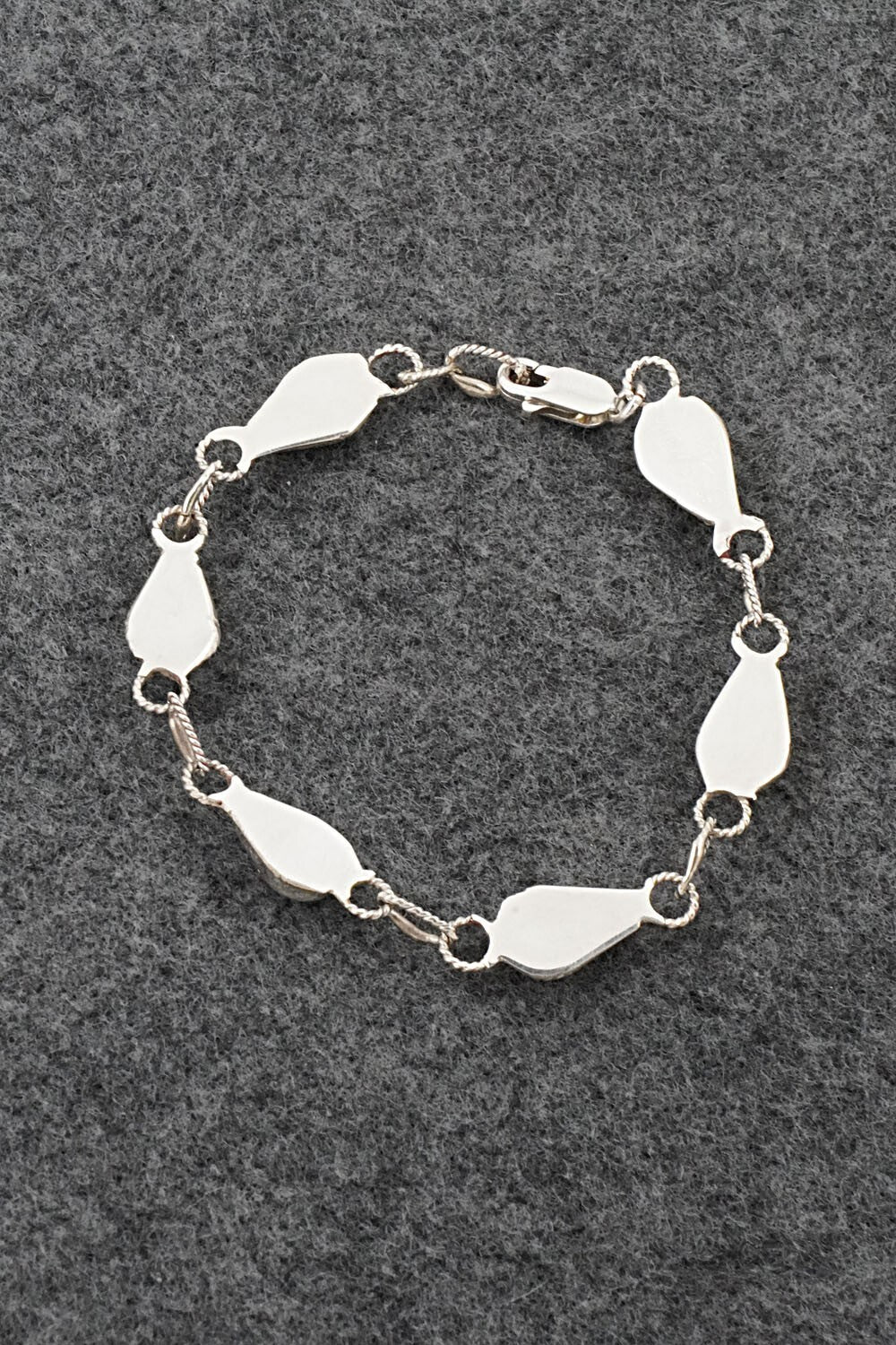 Turquoise, Coral & Sterling Silver Link Bracelet - Terrance Panteah