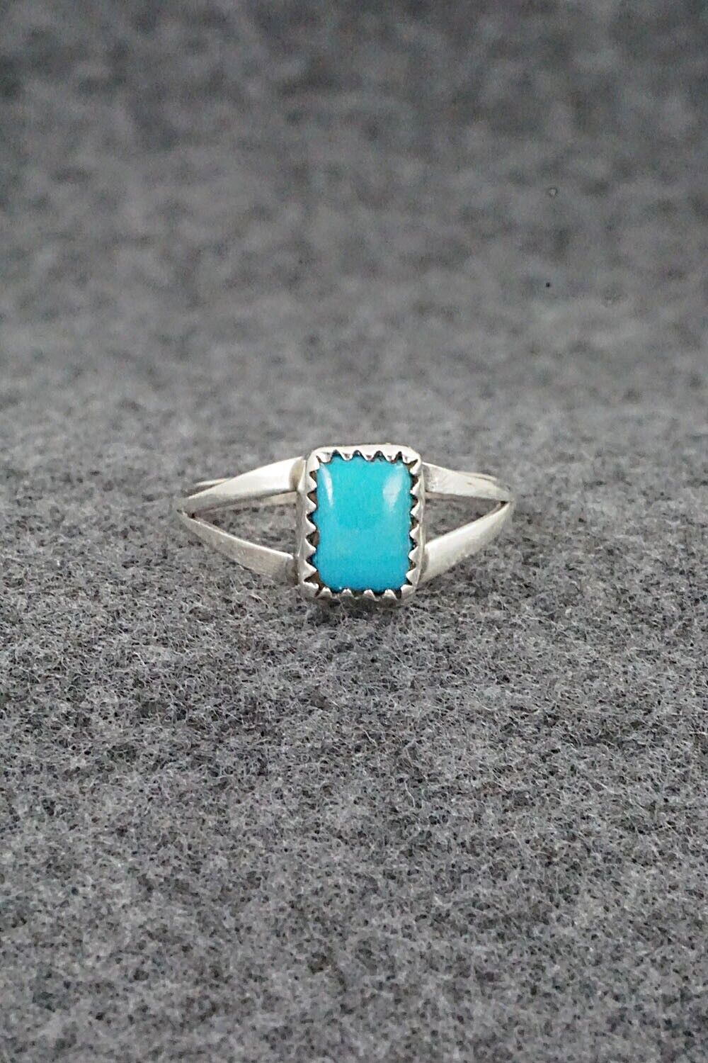 Turquoise and Sterling Silver Ring - Robert Martinez - Size 8.5