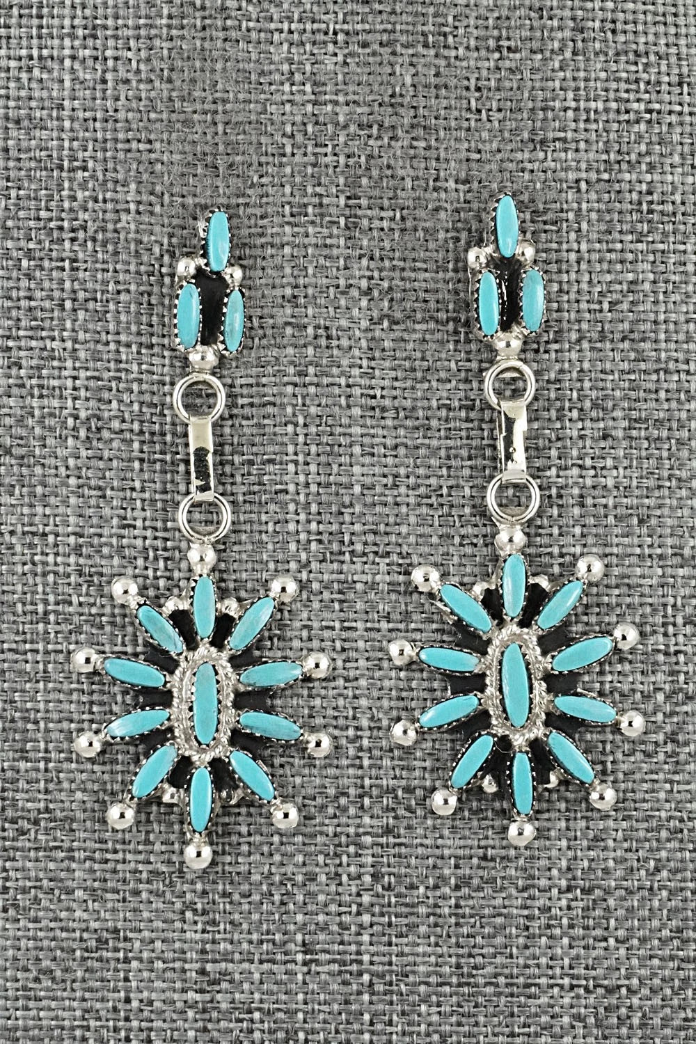Turquoise & Sterling Silver Earrings - Evonne Hustito