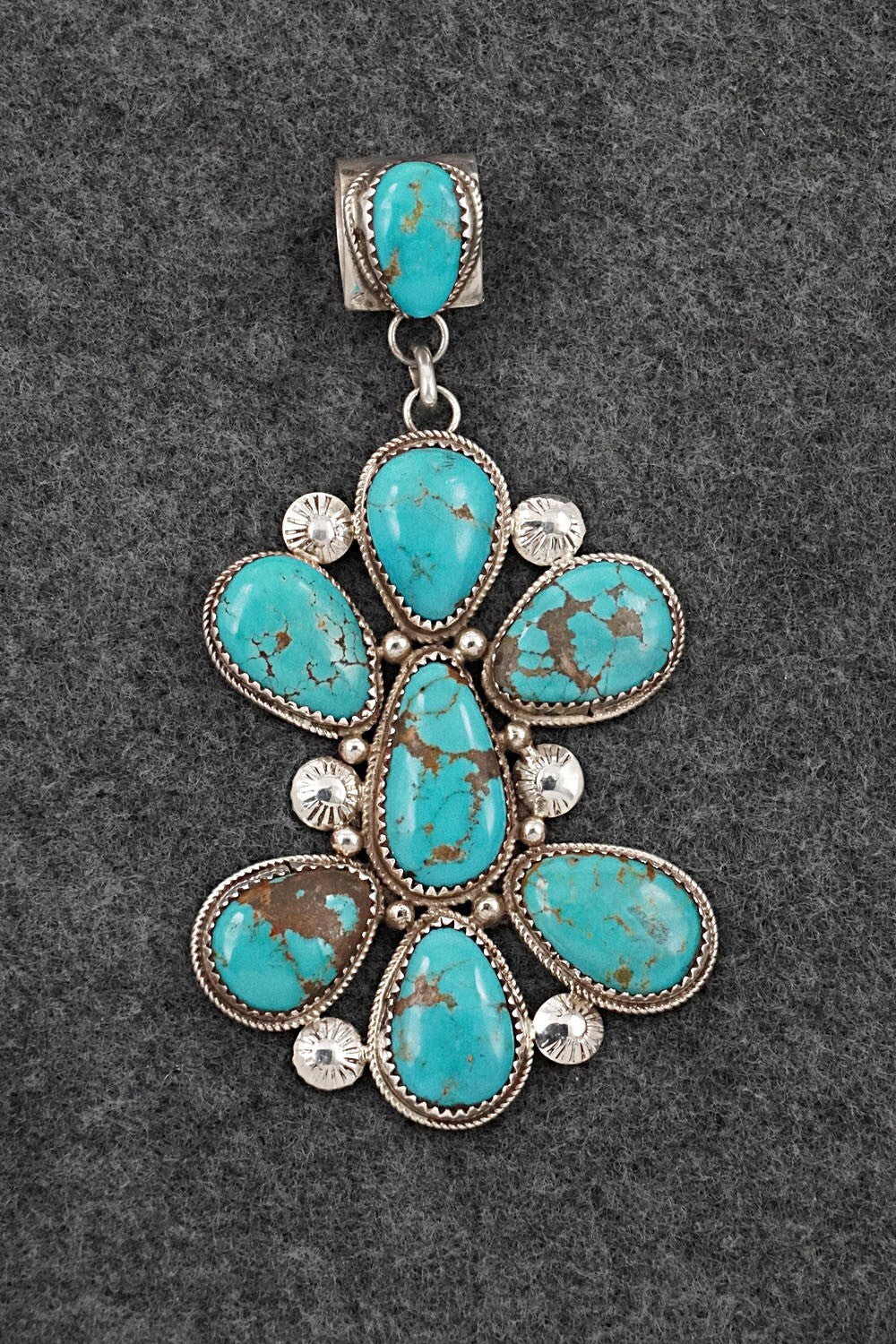 Turquoise & Sterling Silver Pendant - Ernest Hawthorne