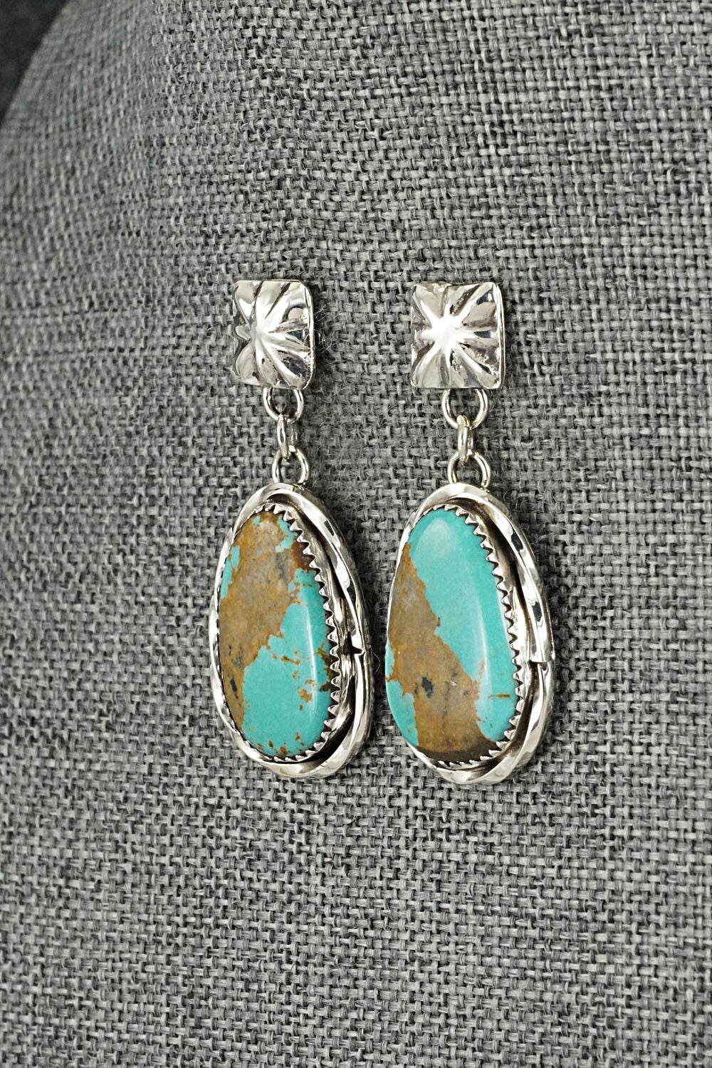 Turquoise & Sterling Silver Earrings - Ernest Hawthorne