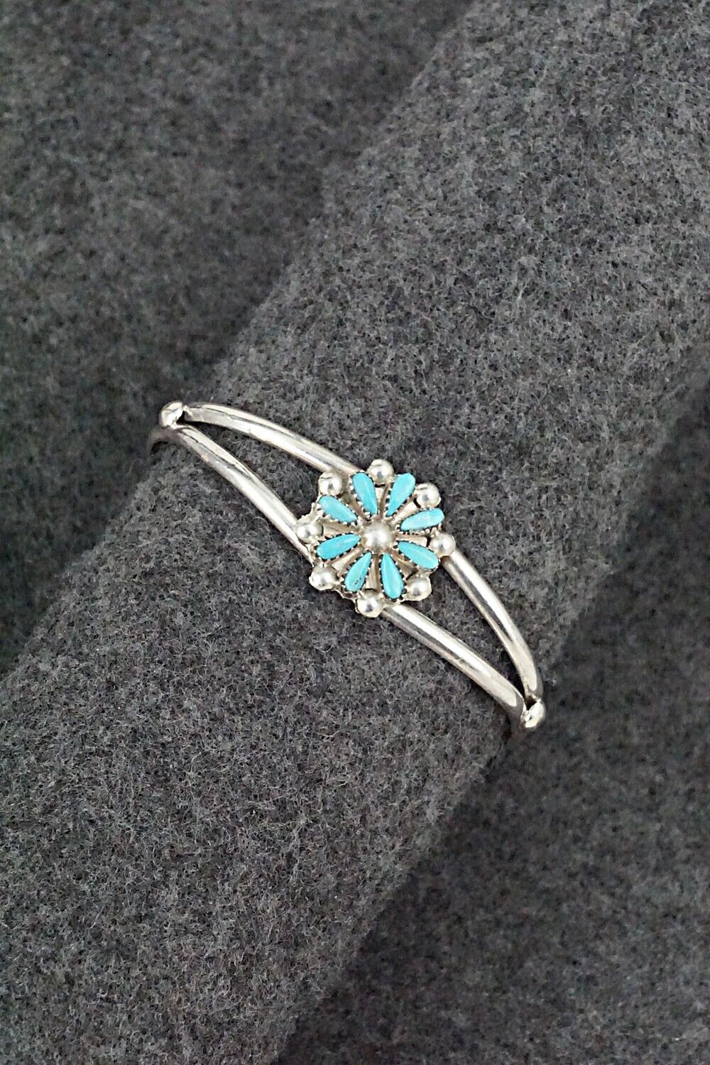 Turquoise & Sterling Silver Child Size Bracelet - David Leekity