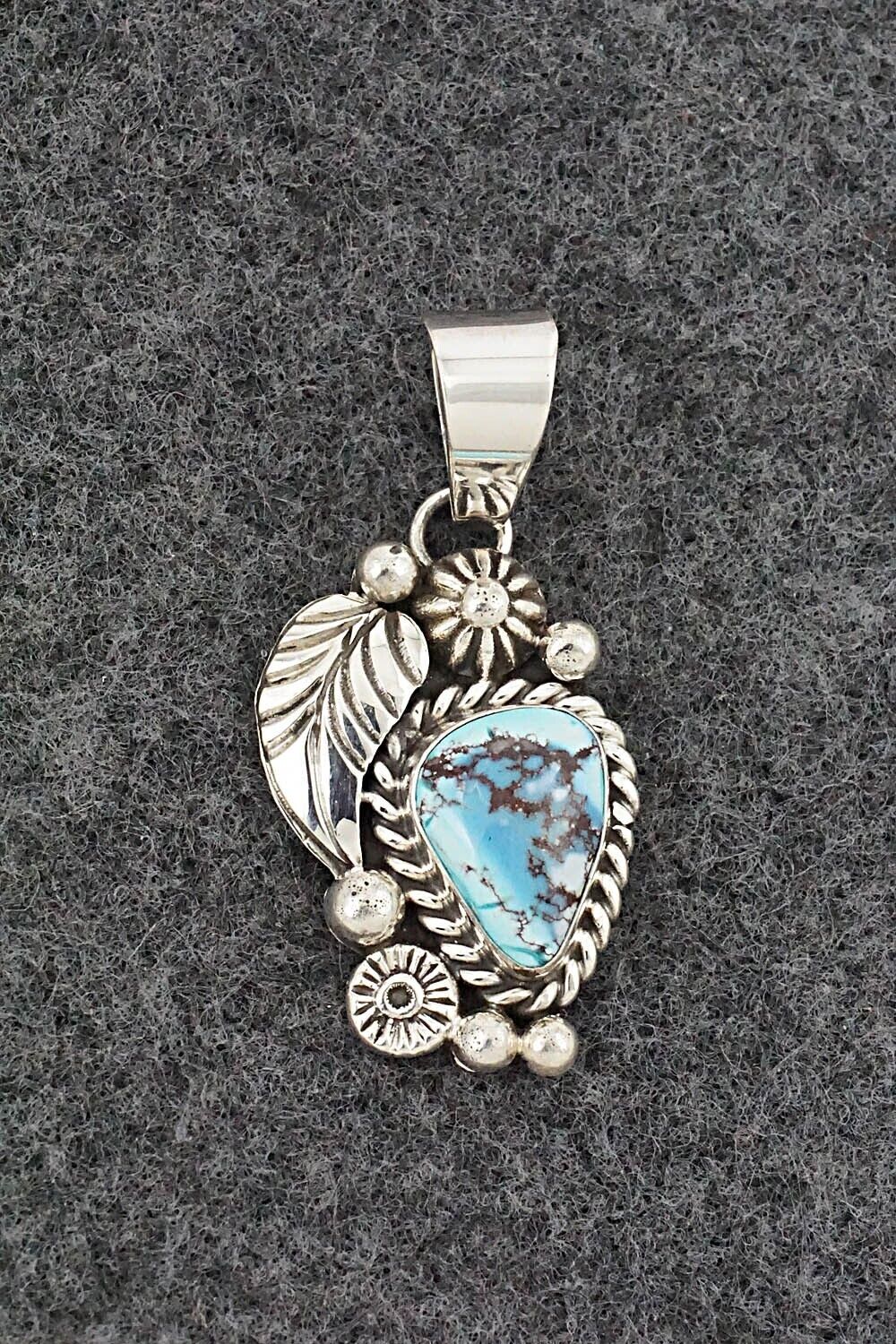 Turquoise & Sterling Silver Pendant - Ella Linkin