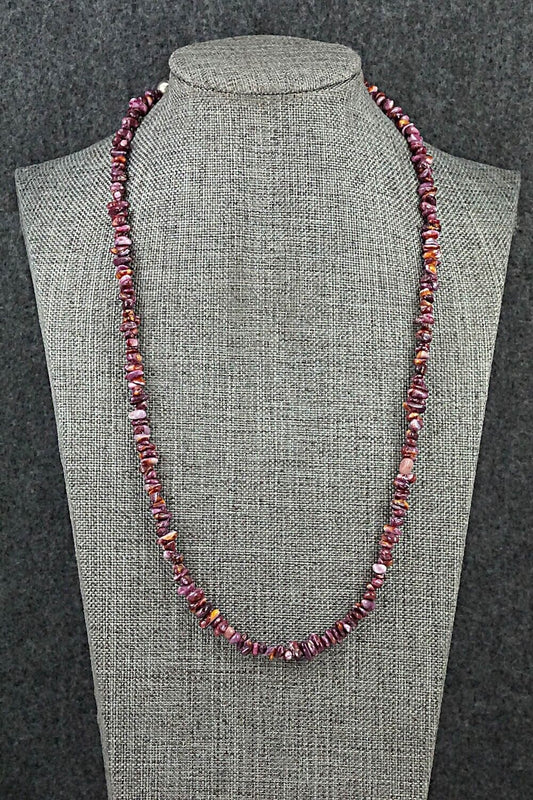 Spiny Oyster & Sterling Silver Necklace 20" - Louise Joe