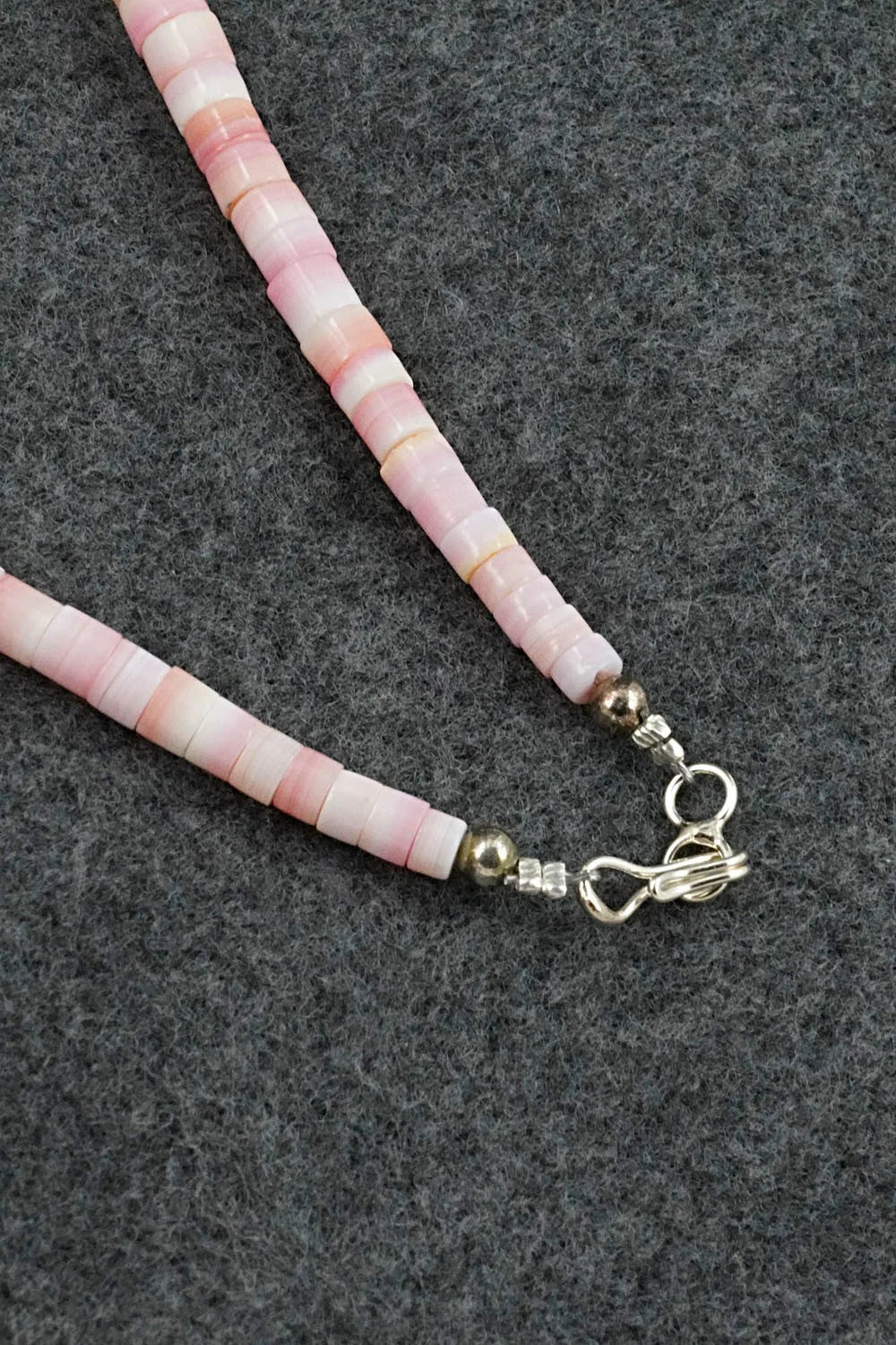 Pink Conch & Sterling Silver Necklace 18" - Doreen Jake