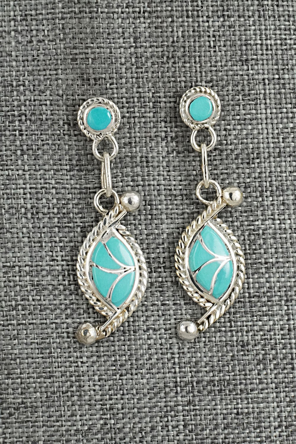 Turquoise & Sterling Silver Earrings - Carlen Seoutewa