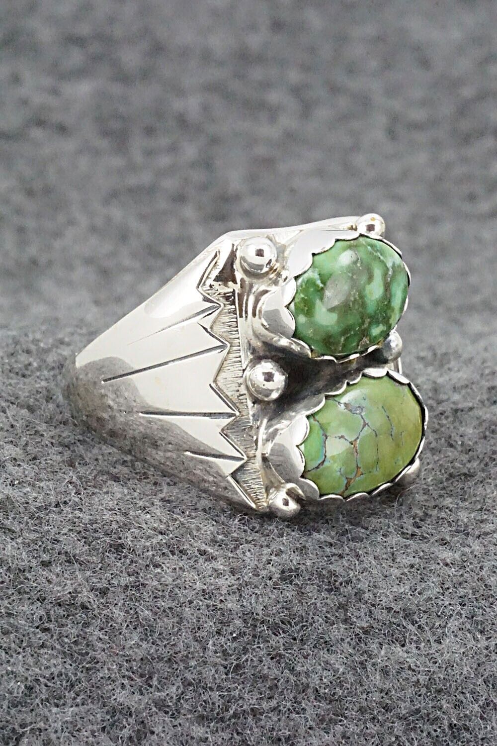 Turquoise & Sterling Silver Ring - Sam Arviso - Size 11.5