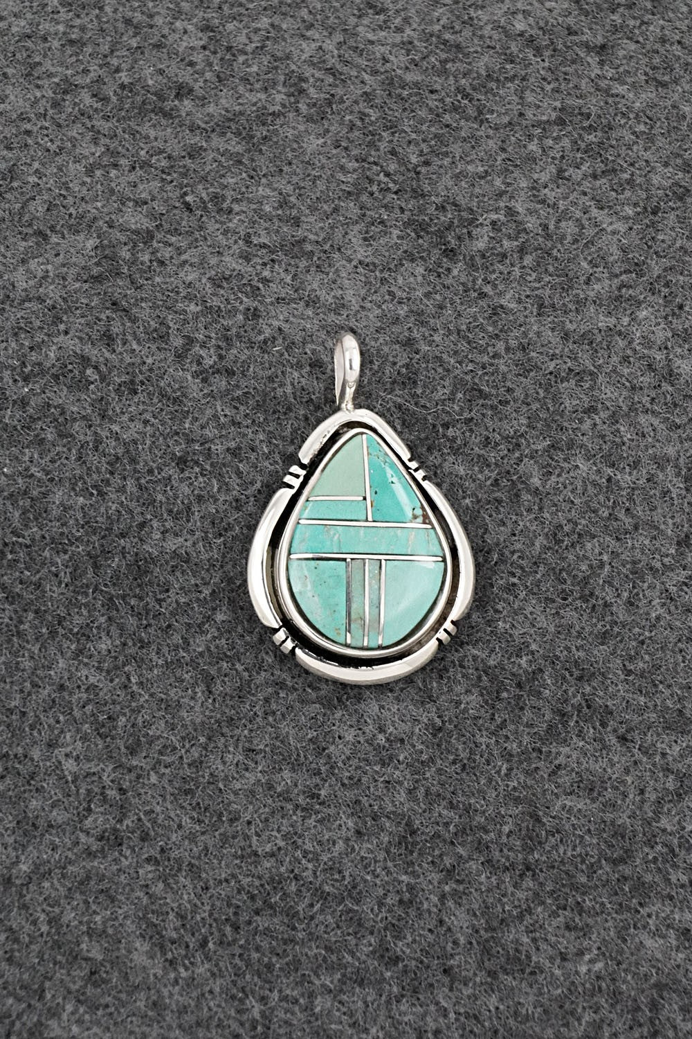 Turquoise & Sterling Silver Pendant - Joseph Martinez