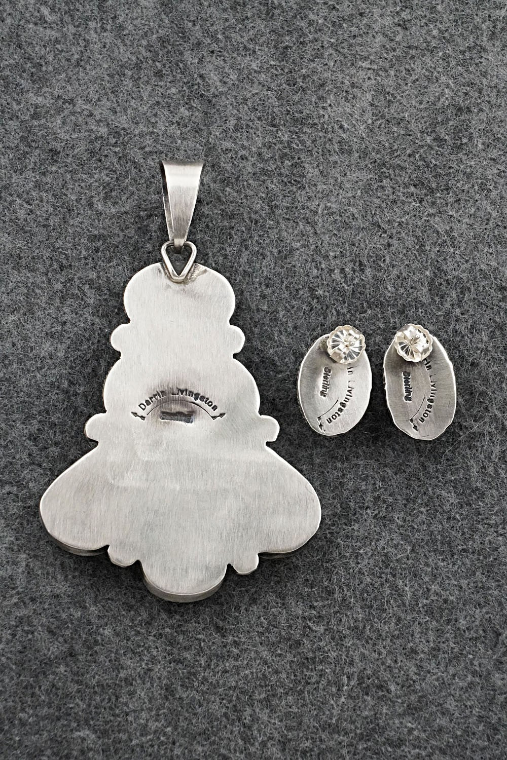 Turquoise & Sterling Silver Pendant and Earrings Set - Darrin Livingston