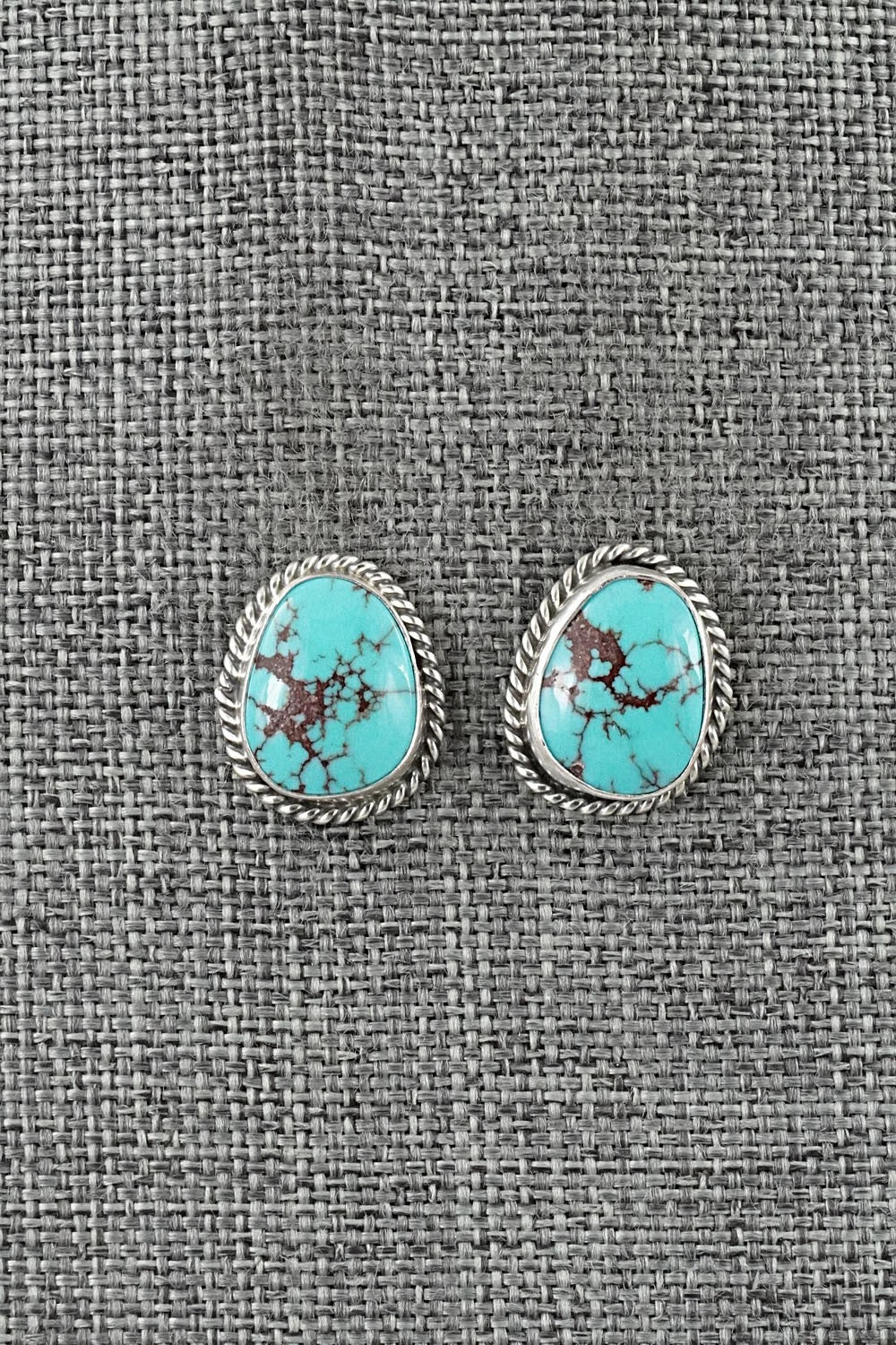 Turquoise & Sterling Silver Earrings - Eugene Gruber