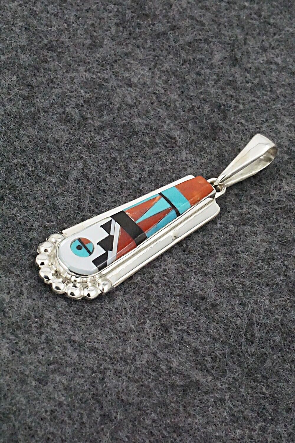 Multi Stone & Sterling Silver Pendant - Patty Edaakie