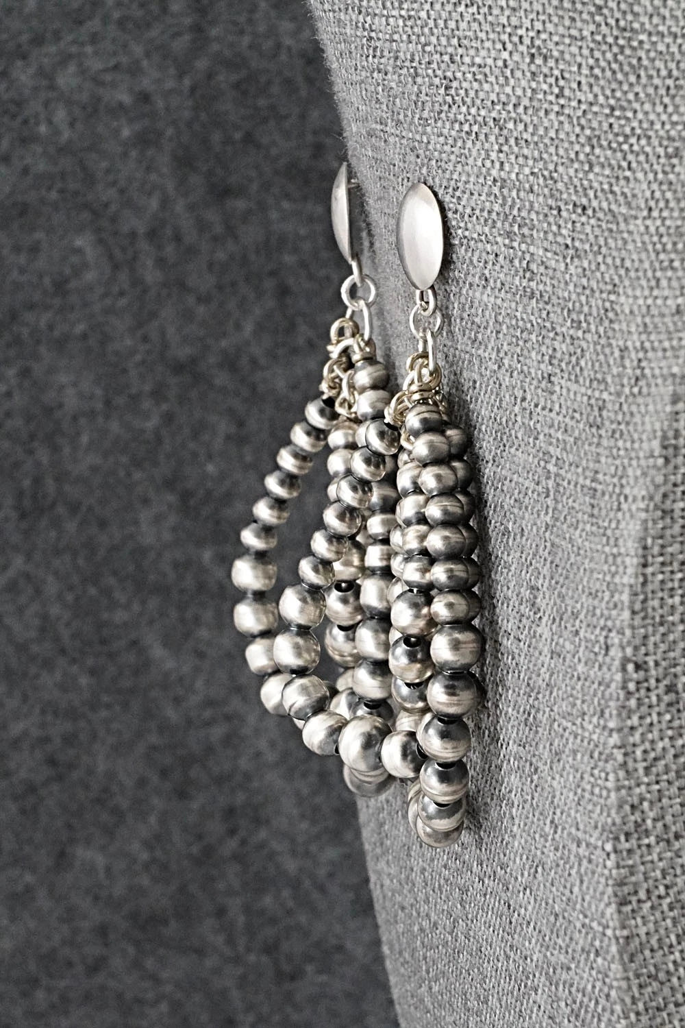 Sterling Silver Navajo Pearl Earrings - Dorinda Mariano
