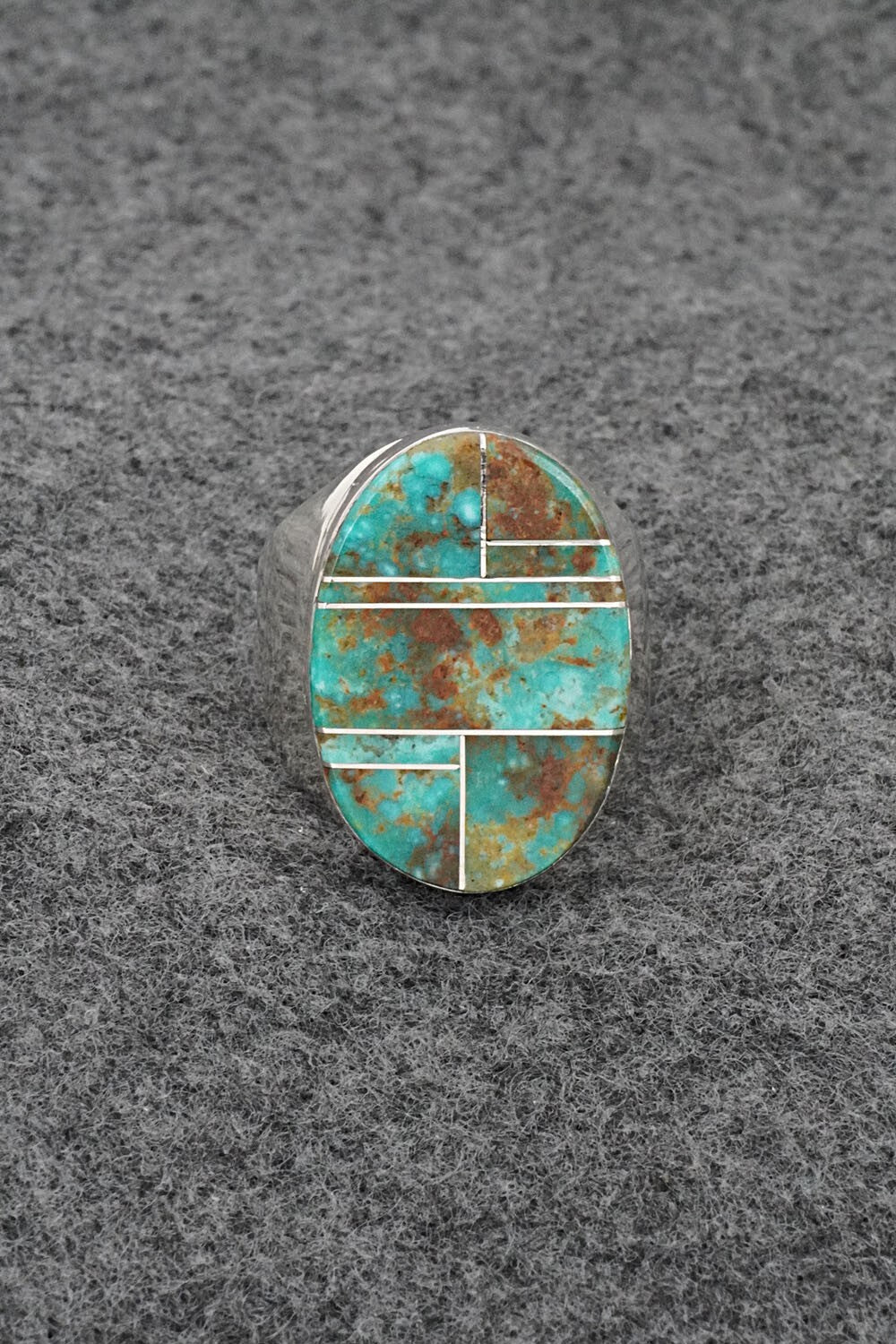 Turquoise & Sterling Silver Ring - Wilbert Gray - Size 9.5