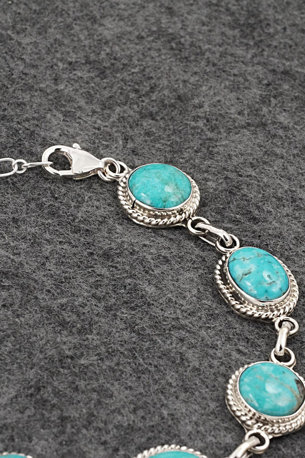 Turquoise & Sterling Silver Link Bracelet - Arlene Lewis