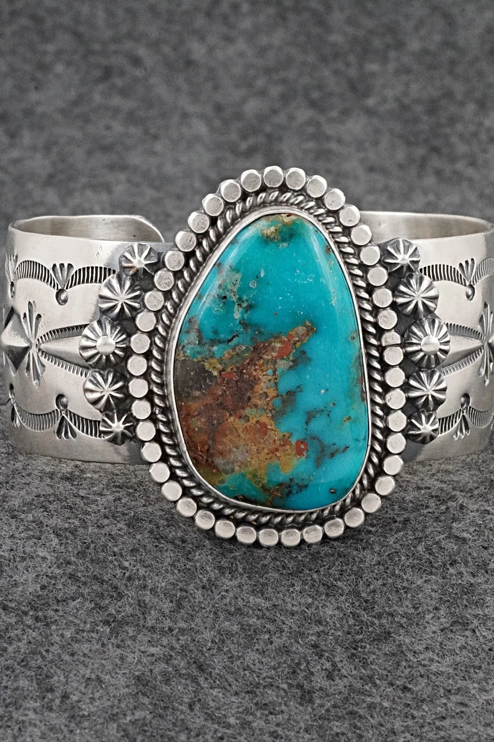 Turquoise & Sterling Silver Bracelet - Raymond Delgarito