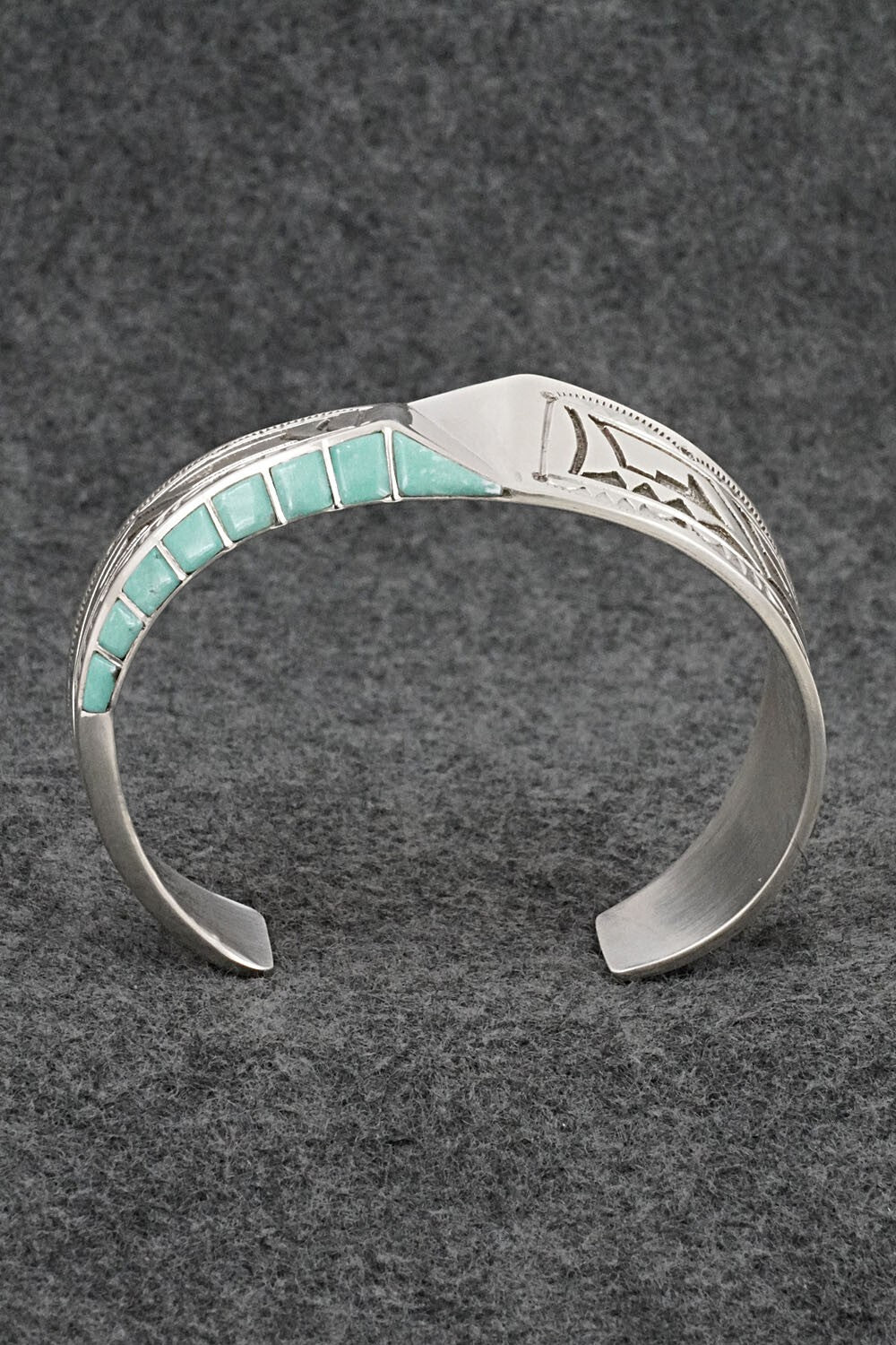 Turquoise & Sterling Silver Bracelet - Leonard Jim